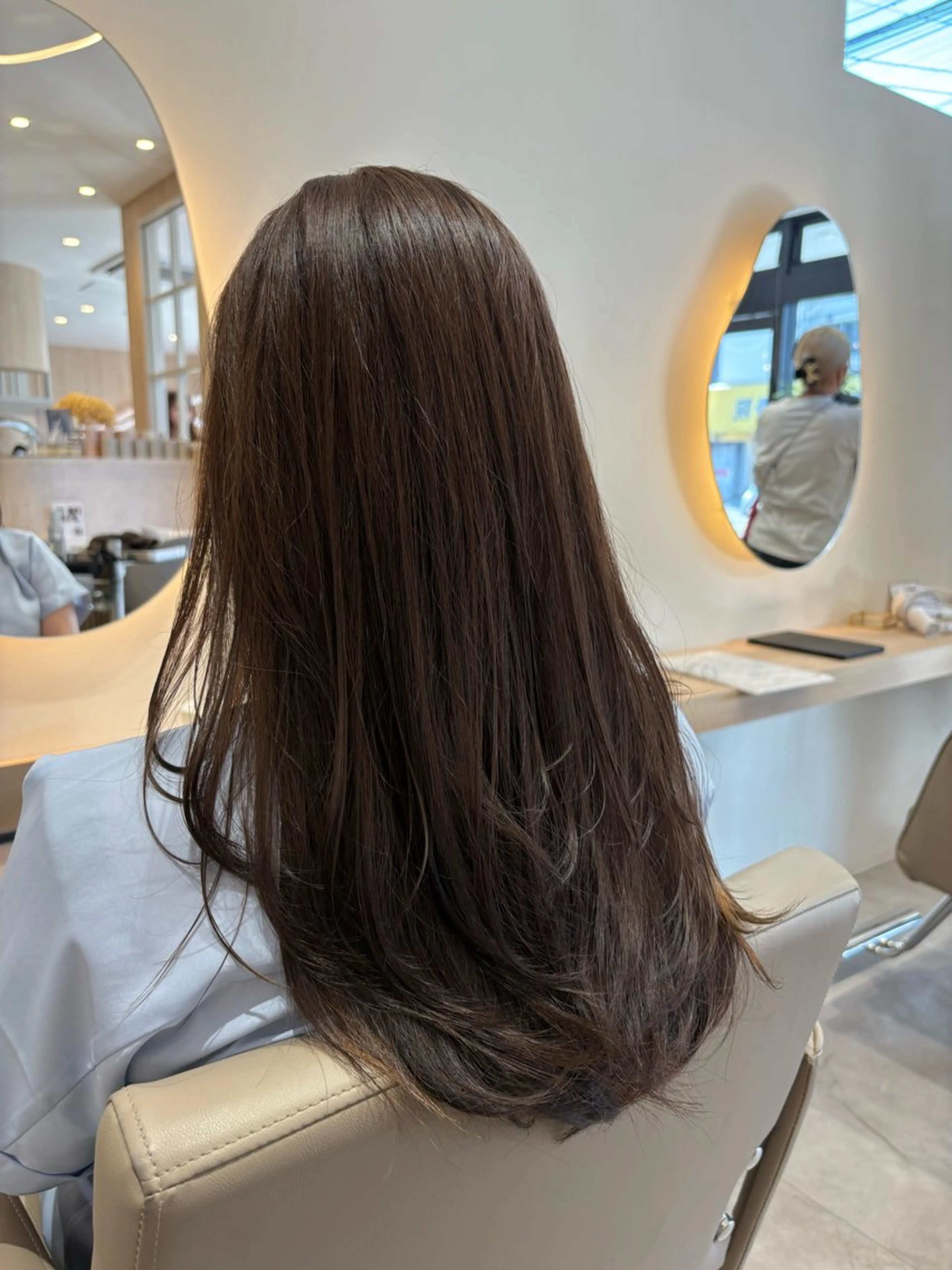 ロング カラー アッシュ アッシュブラウン ブラウンカラー レイヤーカット カット ヘアカラー レイヤー/透明感/髪 質改善/メンズ/佐藤のヘアスタイル