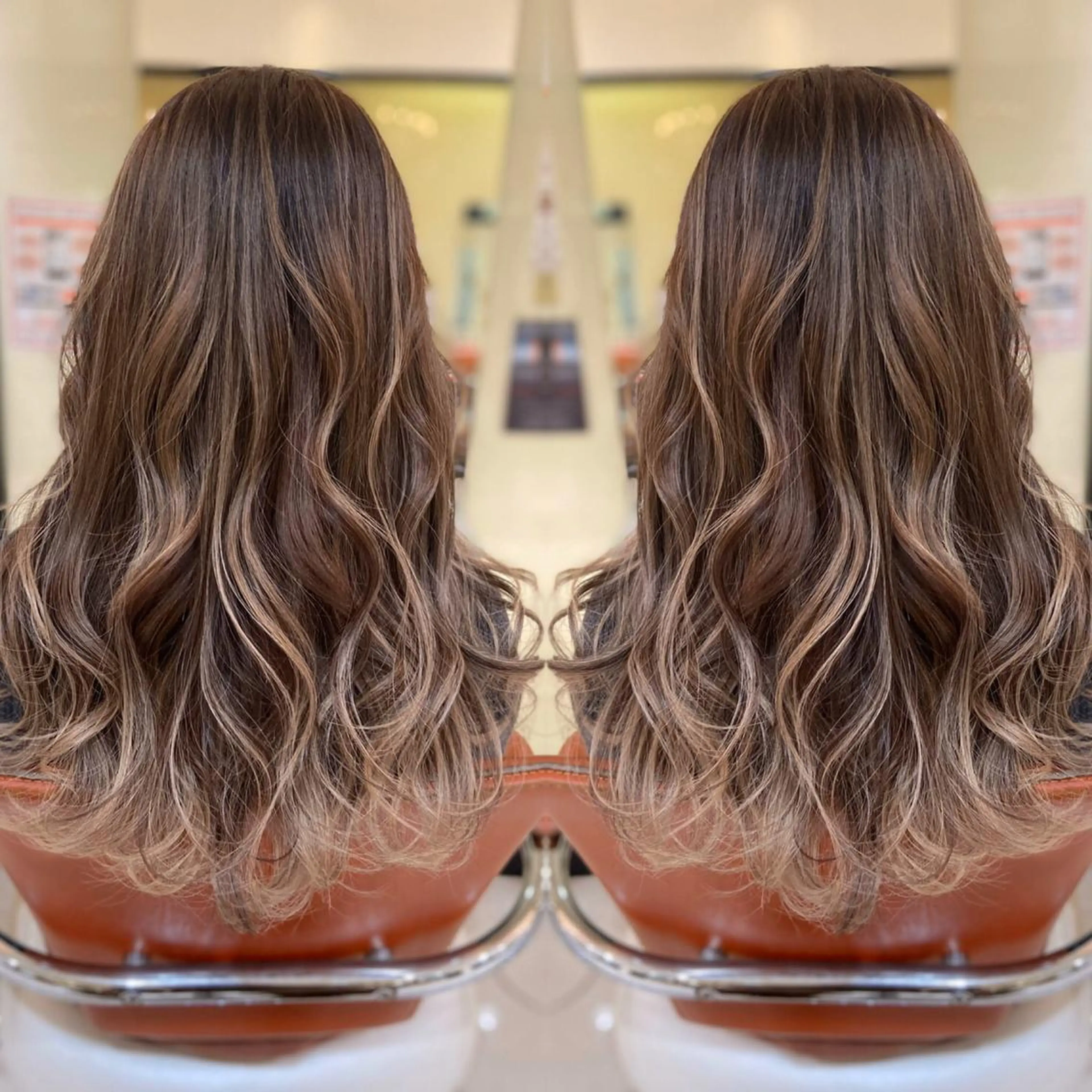 セミロング カット ヘアカラー トリートメント Y Uのヘアスタイル