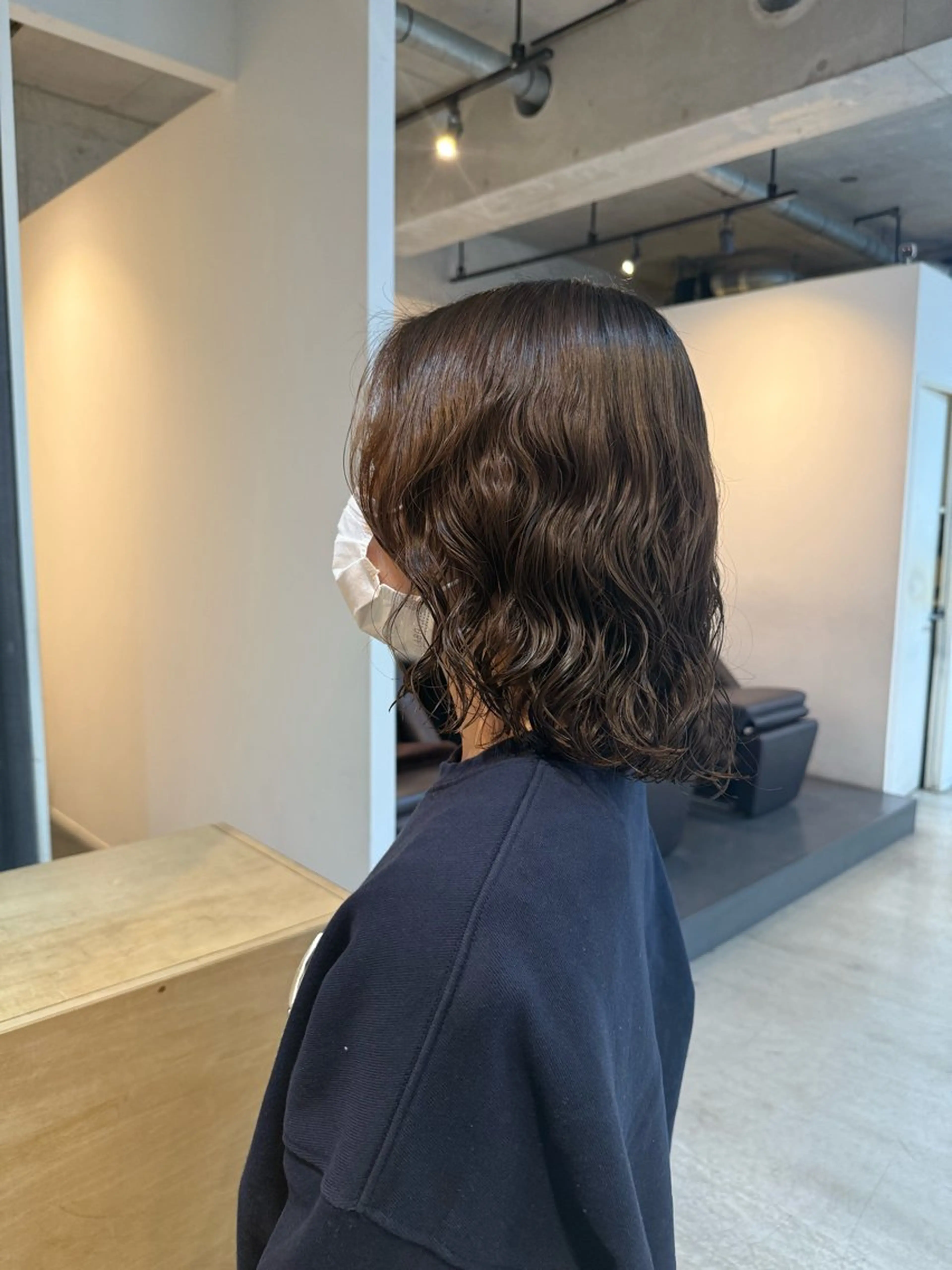 ミディアム カット パーマ トリートメント デジタルパーマ ウェーブパーマ/神野のヘアスタイル