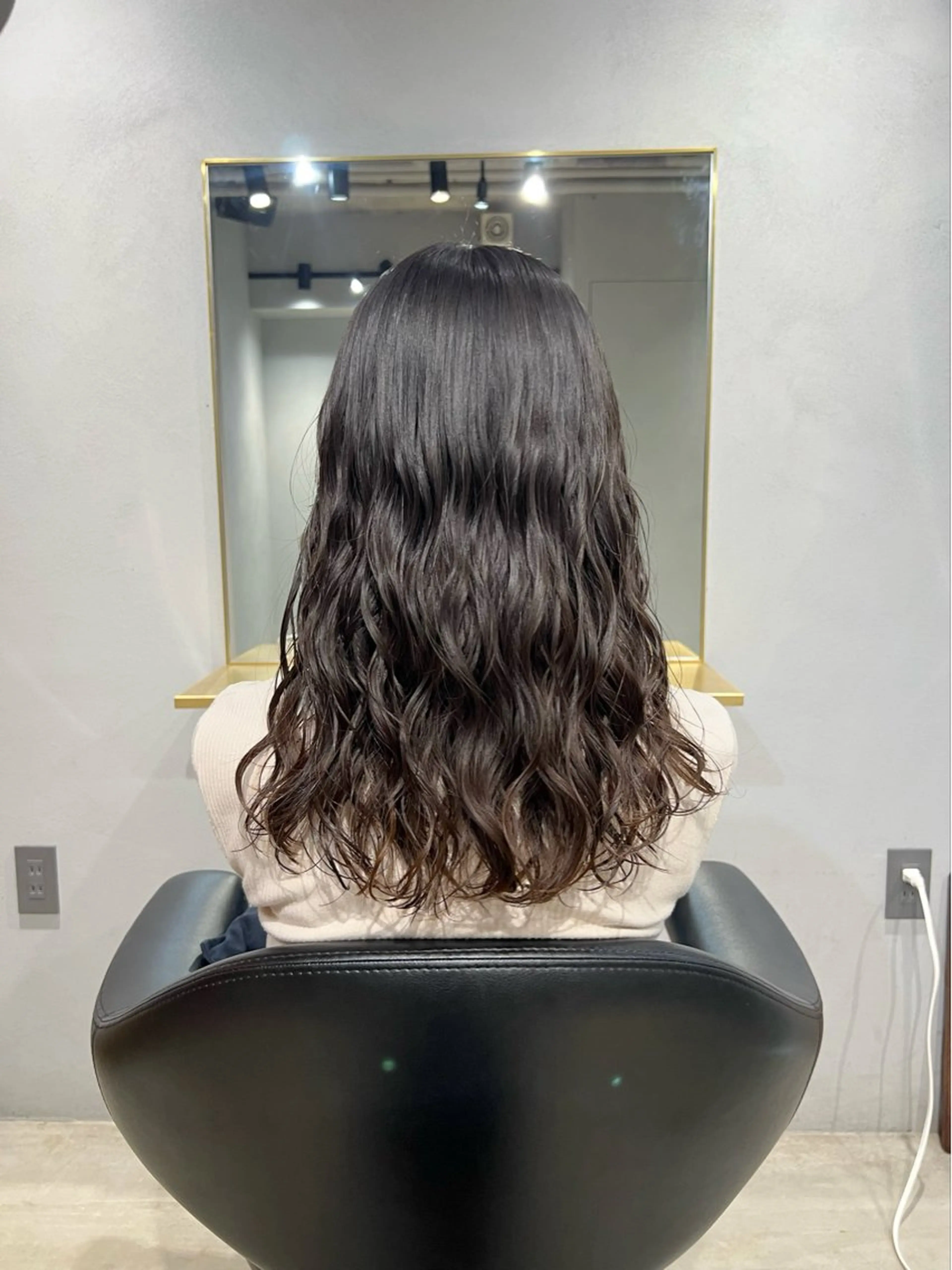 セミロング カラー パーマ akane/ベージュ /オリーブ/ブラウンのヘアスタイル