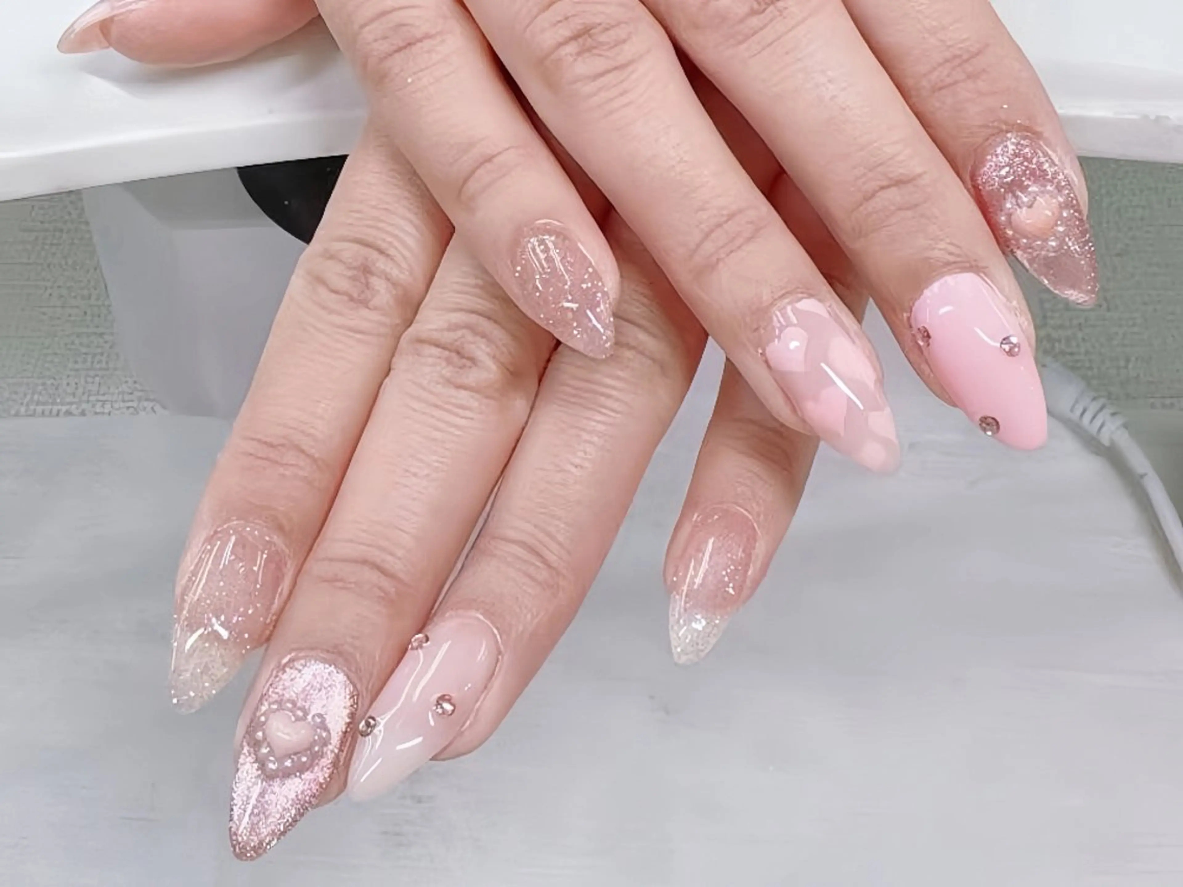 ネイル 長さ出し ジェルネイル 韓国ネイル マグネットネイル 持ち込み Egao Nail錦糸町店のネイルデザイン