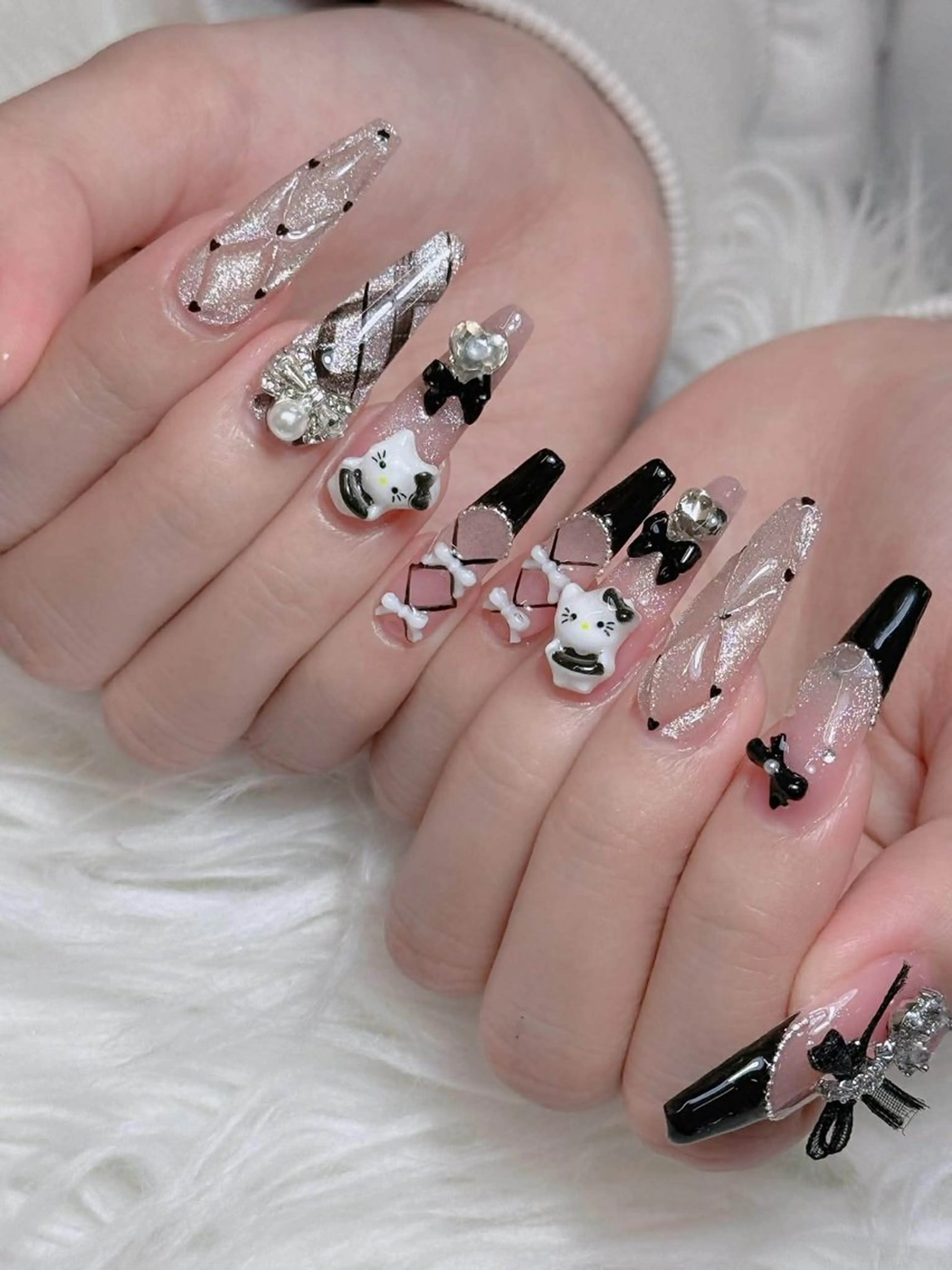 ネイル オーロラネイル チークネイル 長さ出し フレンチネイル ハロウィン ハンドネイル Lumi Nail 新大久保3‘のネイルデザイン