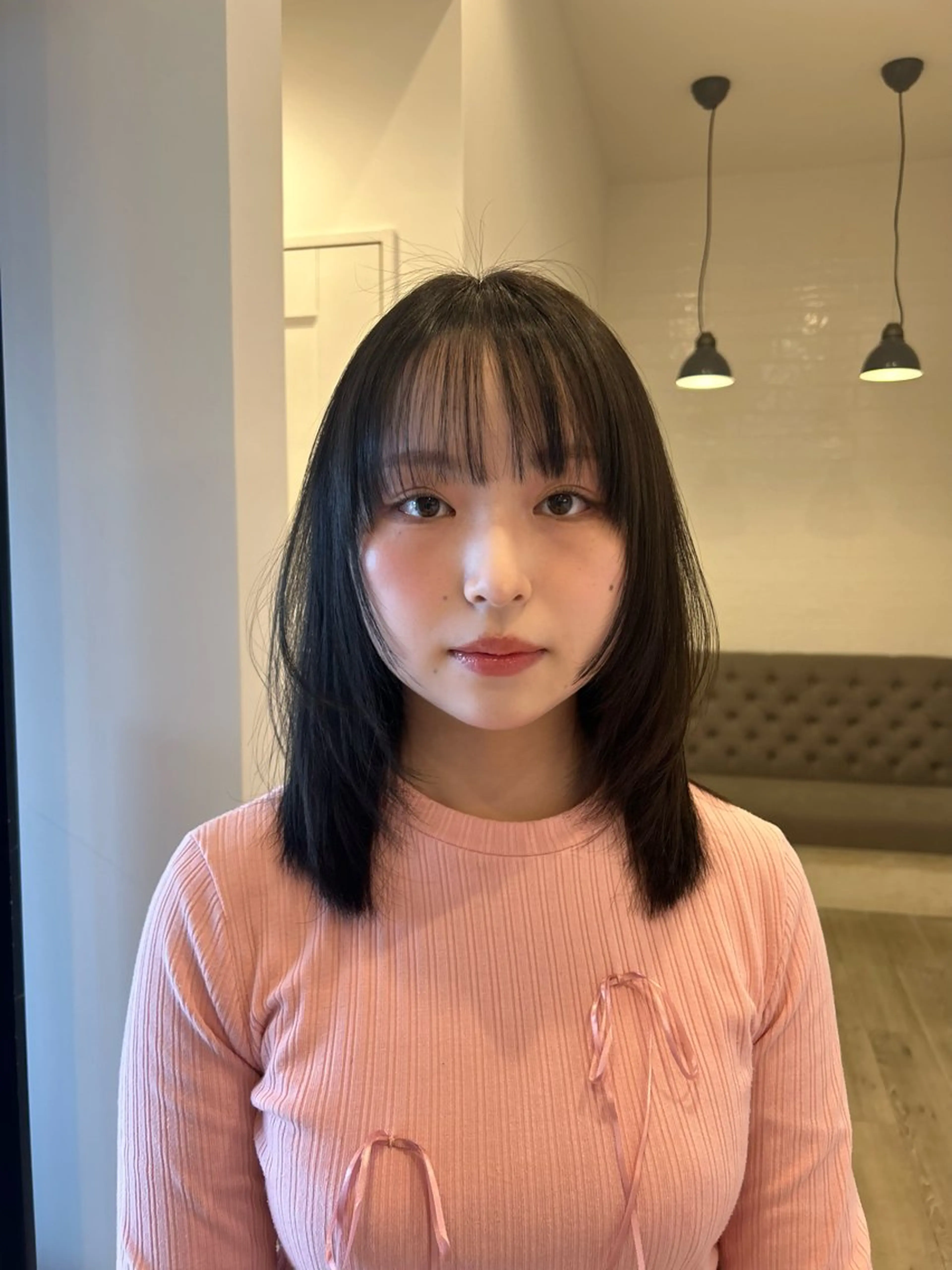 ミディアム カラー カット ヘアカラー トリートメント レイヤーカット/長岡 グレージュ/マユ🎀のヘアスタイル