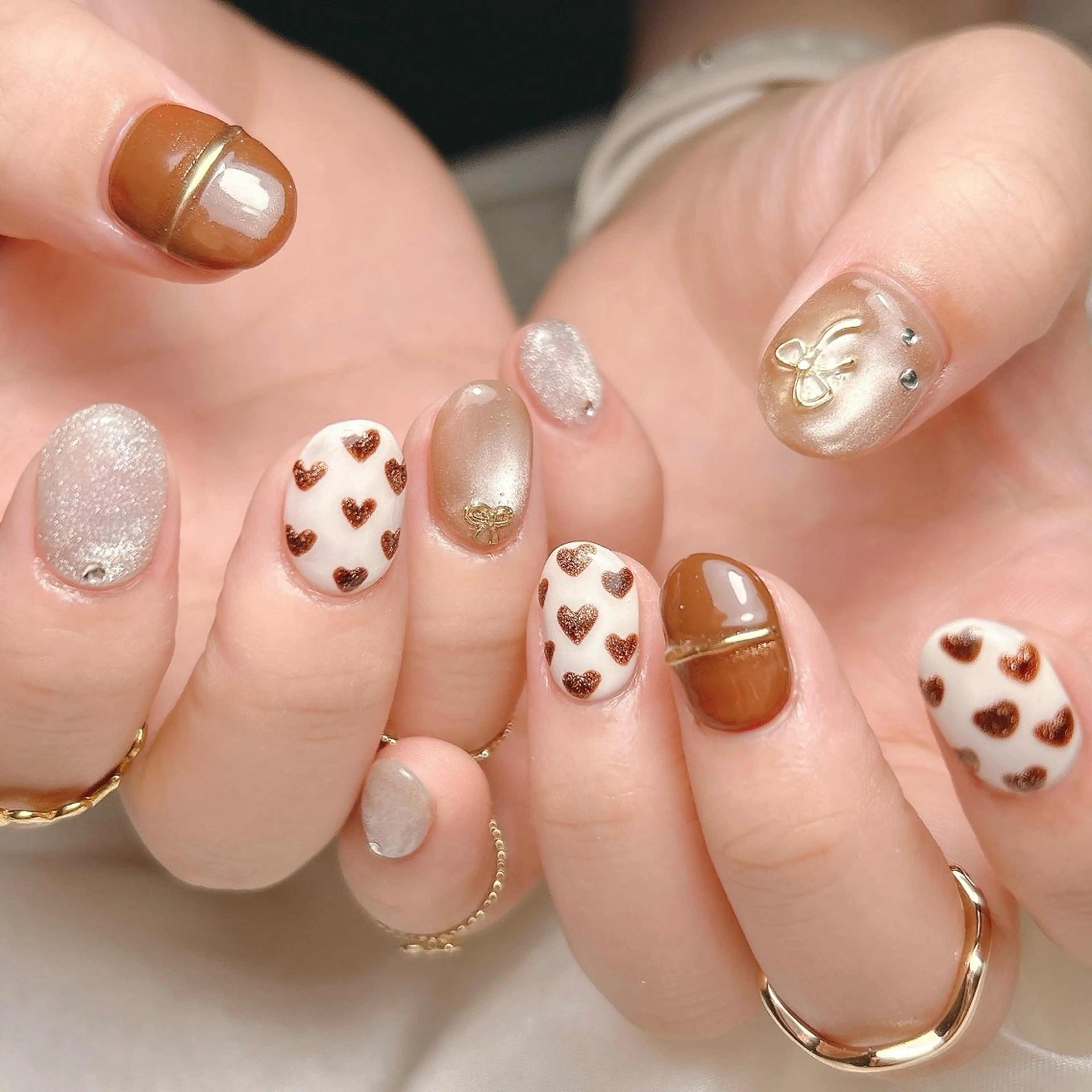 ネイル ハート ハンドネイル junna ちょい個性派ネイルのネイルデザイン