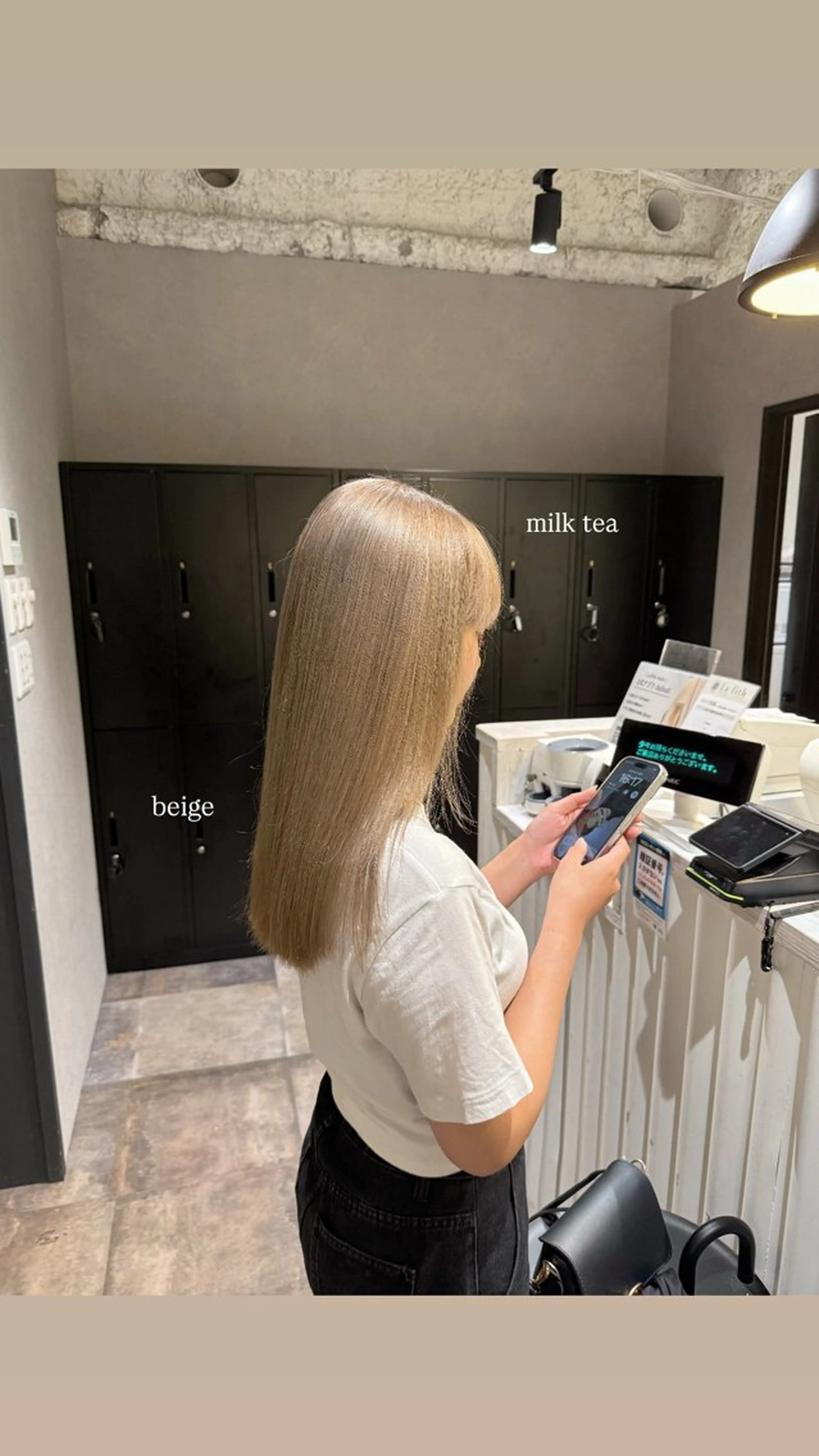 ロング カラー ベージュカラー ブロンド ミルクティーベージュ カット ヘアカラー トリートメント SALOWIN広島所属・ブリーチカラー/ ベージュ/SARAのヘアスタイル