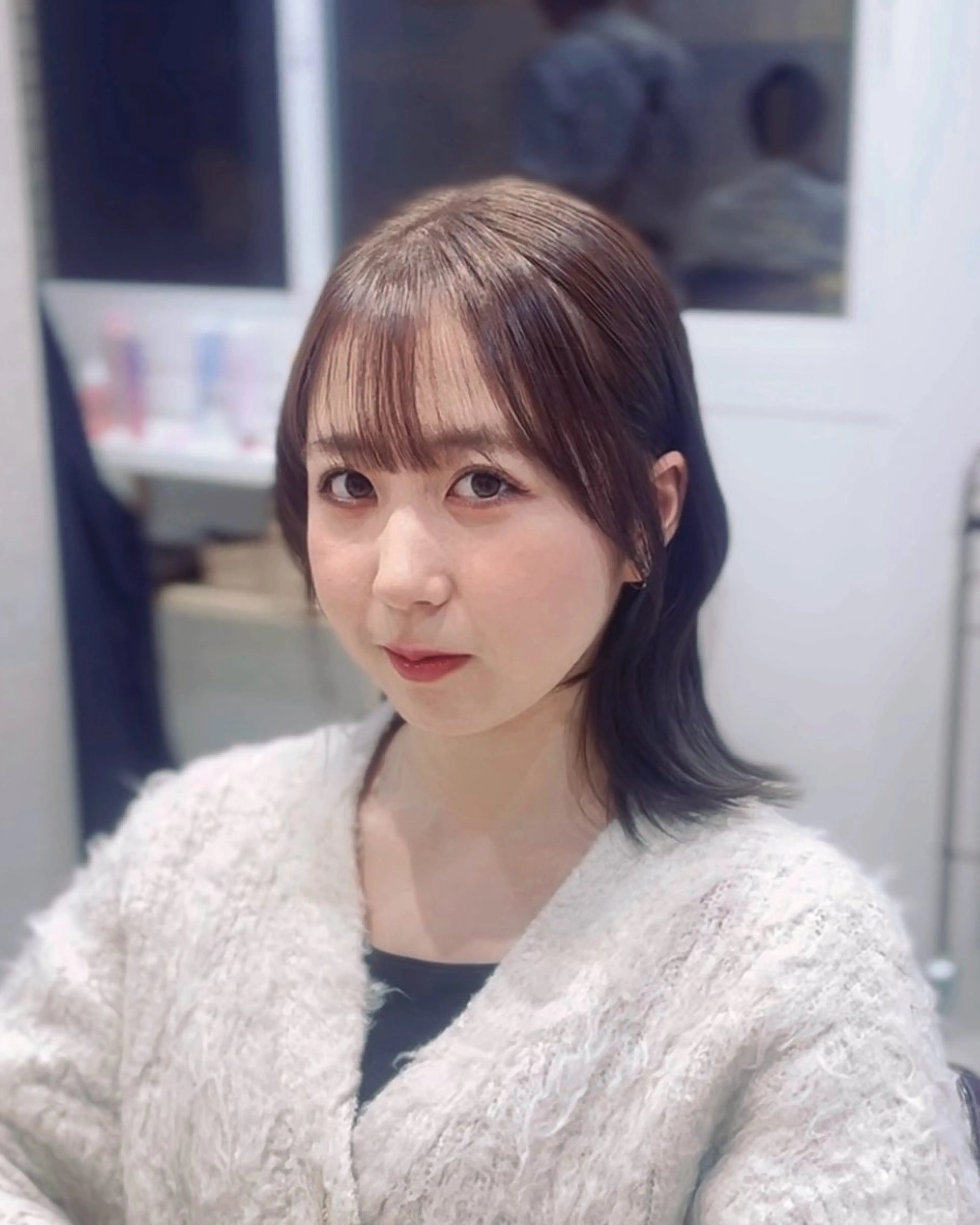 ミディアム カラー suzuka/透明感 カラー 美髪縮毛矯正のヘアスタイル