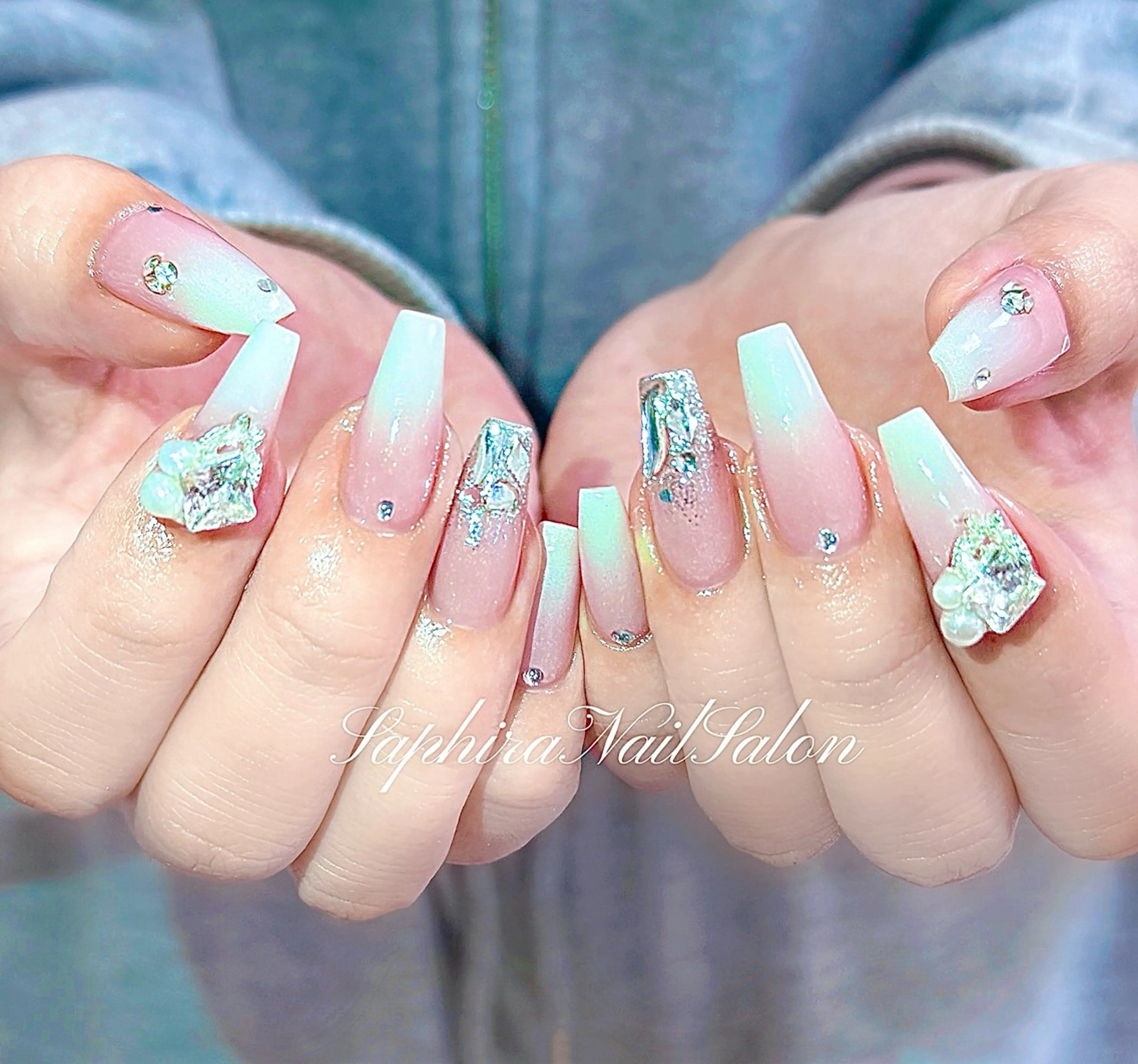 カラー ハンドネイル Saphiraネイル サロン錦糸町のネイルデザイン