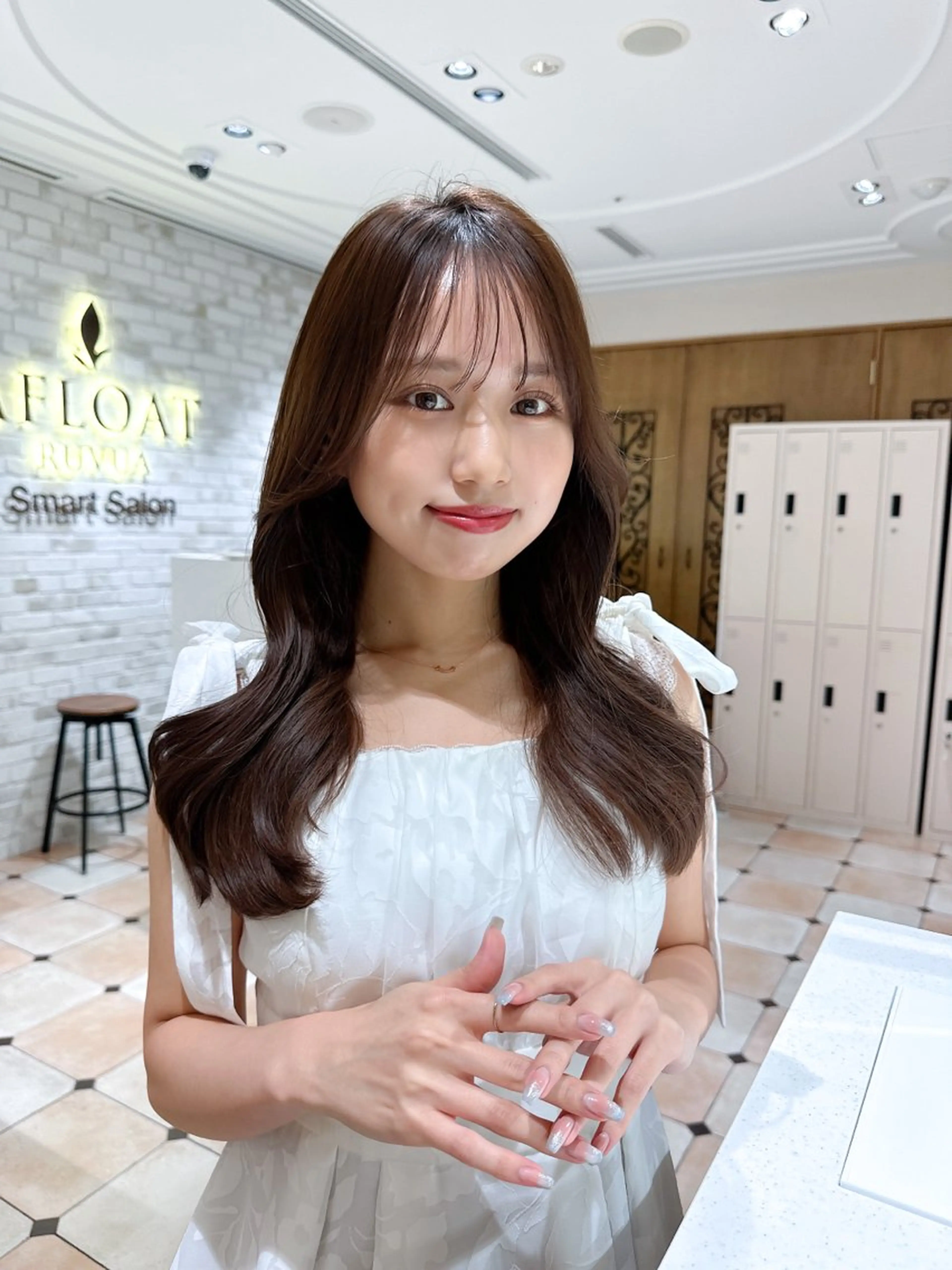 ロング カラー ベージュカラー ブラウンカラー ブラウンベージュ くびれヘア 顔周りカット カット ヘアカラー トリートメント 顔周り/くびれヘア 韓国ヘア💕風間るなのヘアスタイル