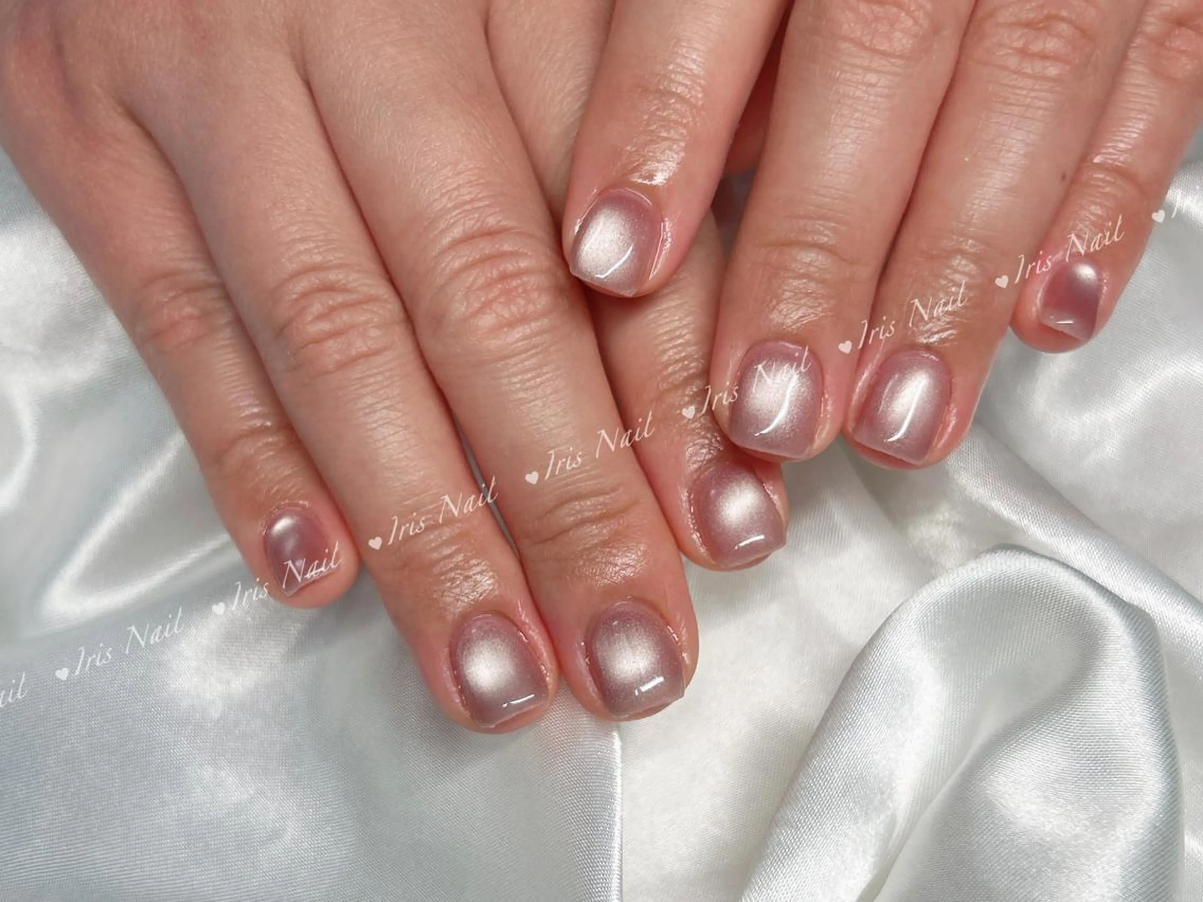 ネイル マグネットネイル ピンク ハンドネイル ハンドケア IRIS NAIL大塚のネイルデザイン