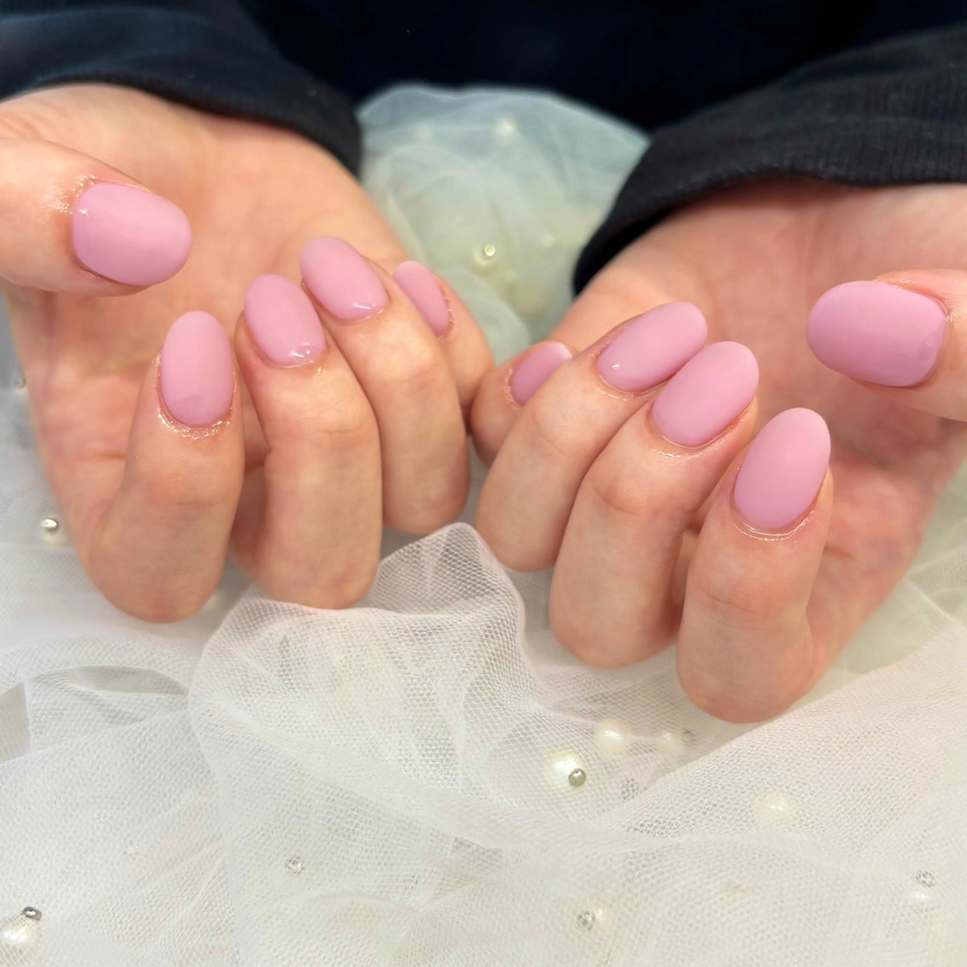 ネイル ブルー マットネイル ピンク ハンドネイル 荒巻 めいのネイルデザイン