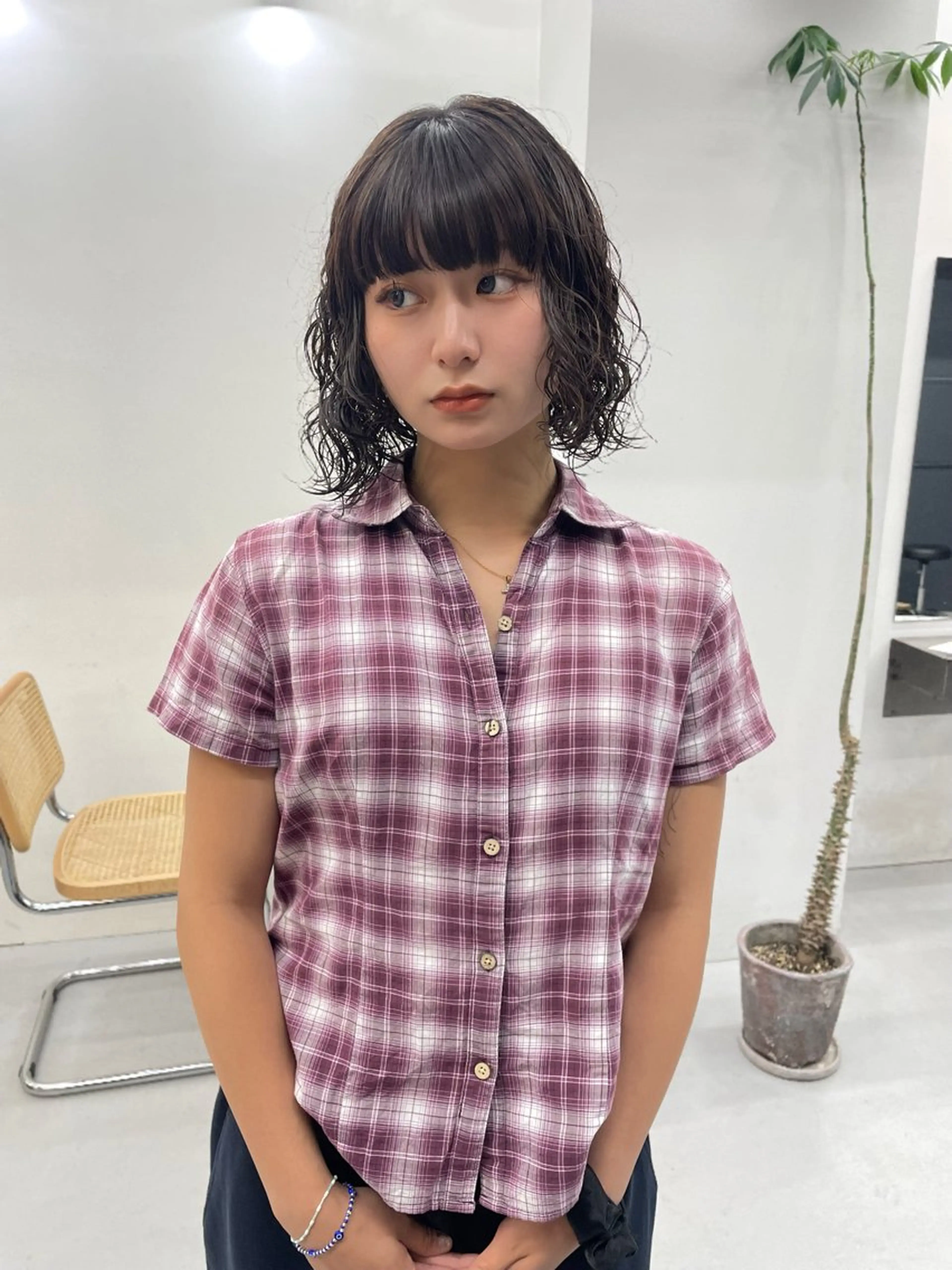 ショート パーマ パーマ カットモデル/ ハイトーン/ゆうあのヘアスタイル