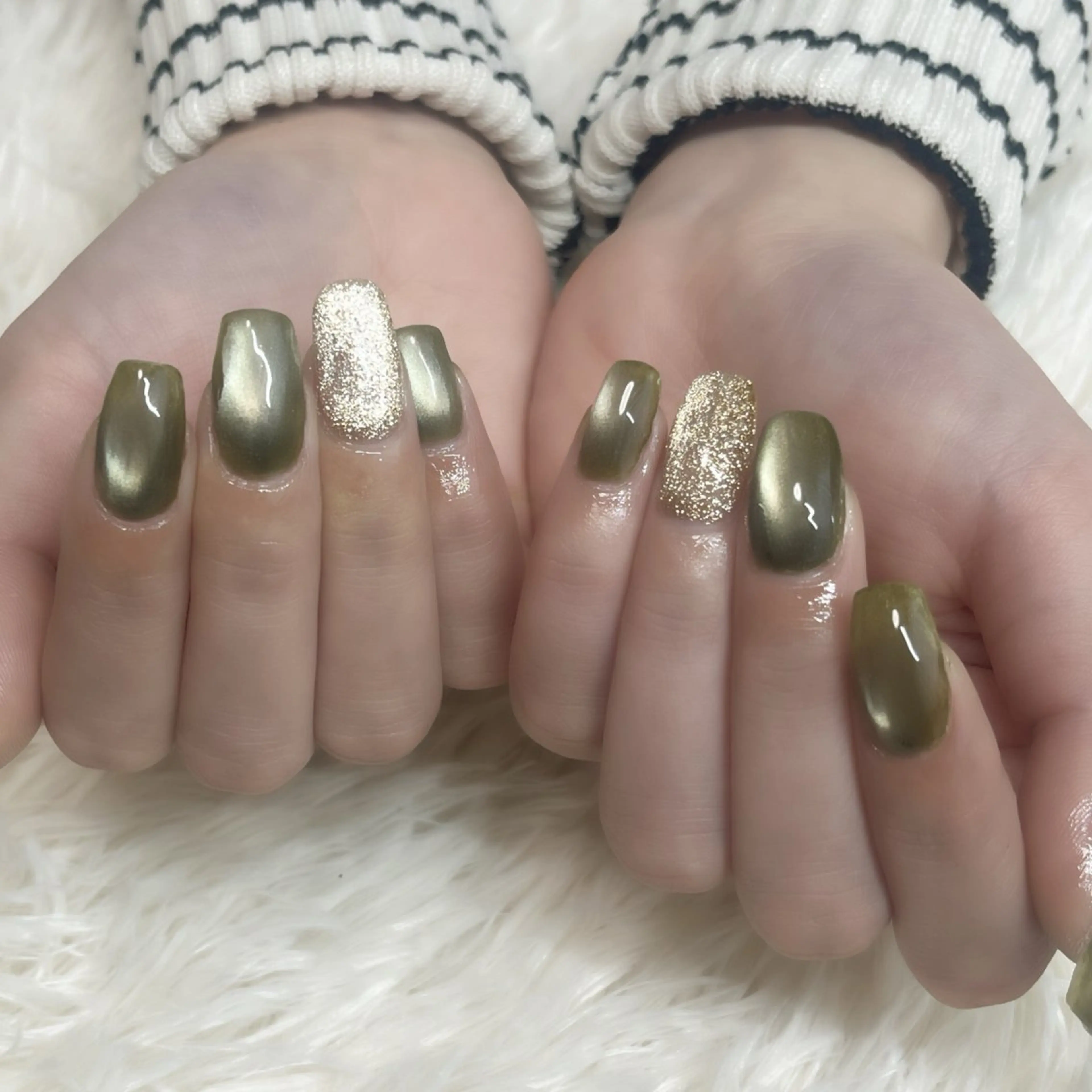 ネイル マグネットネイル ワンカラーネイル 春ネイル ハンドネイル 島田 亜紀のネイルデザイン