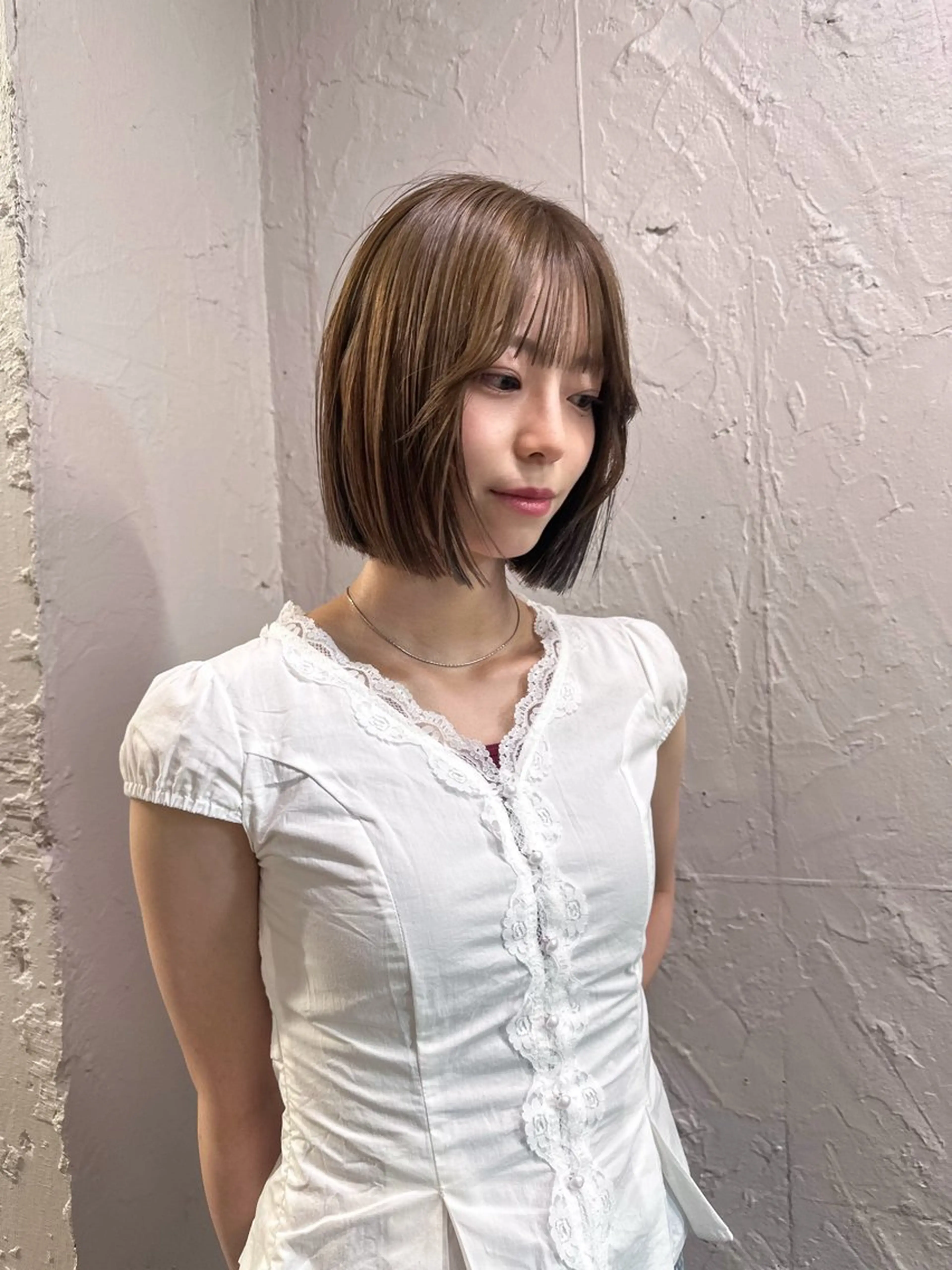 ショート カット ヘアカラー ボブ/顔周りレイヤー 似合わせcut🪽のヘアスタイル