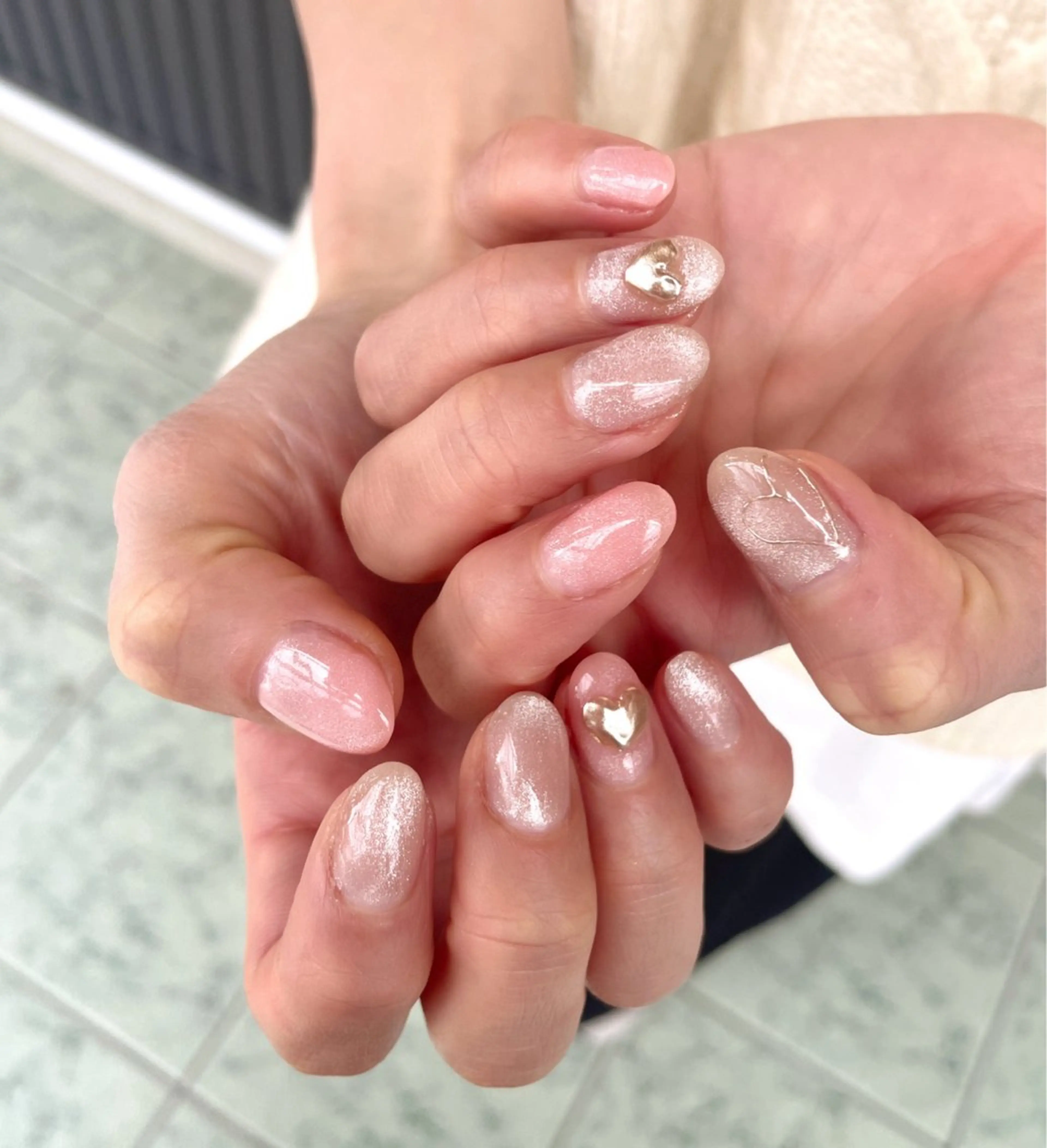 ネイル ハート マグネットネイル オフィスネイル シンプルネイル nailroom.. shikiのネイルデザイン