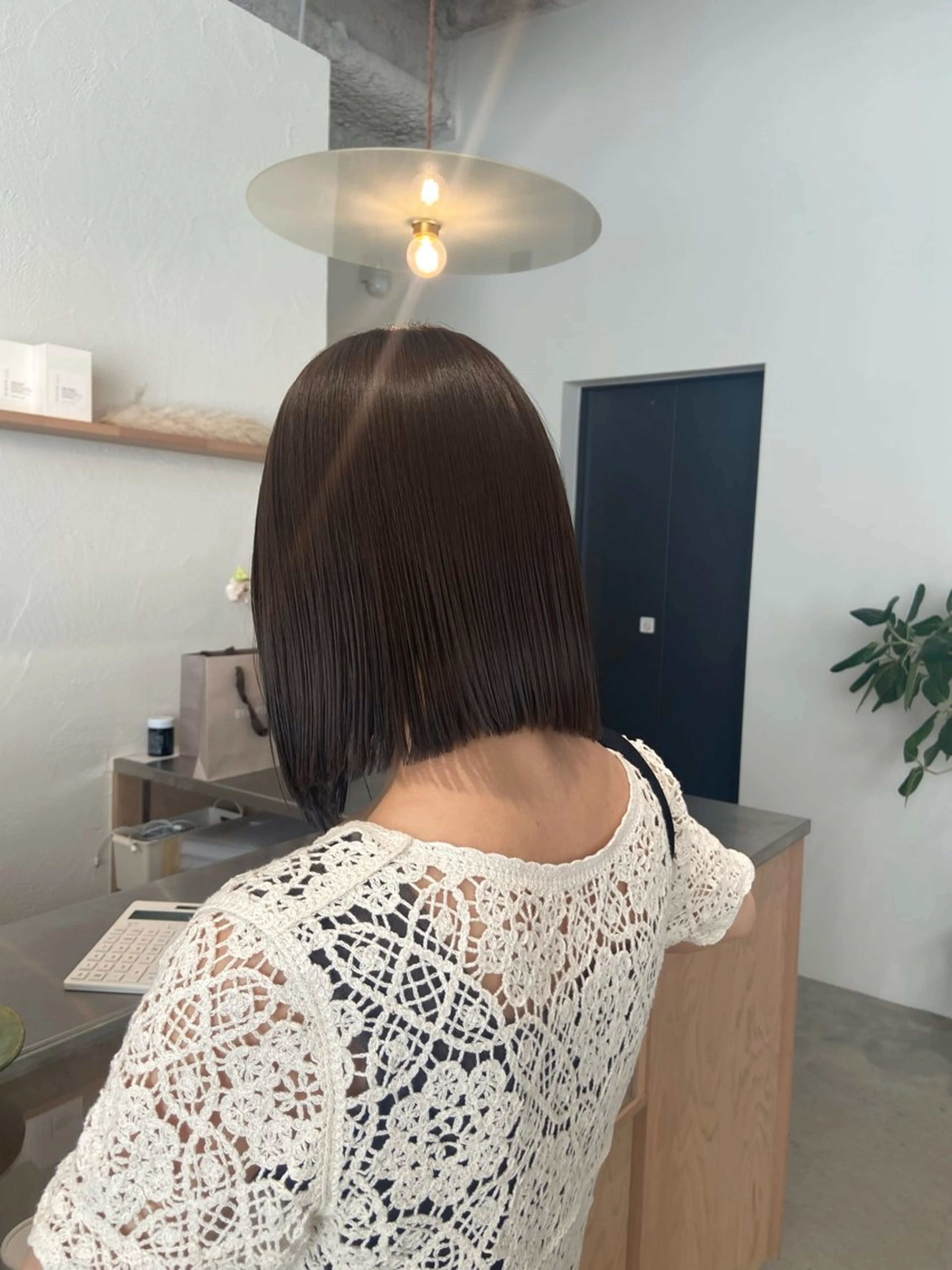 ミディアム カラー 透明感カラー グレージュ オリーブグレージュ オリーブグレー ボブ 石川 瑠琉のヘアスタイル