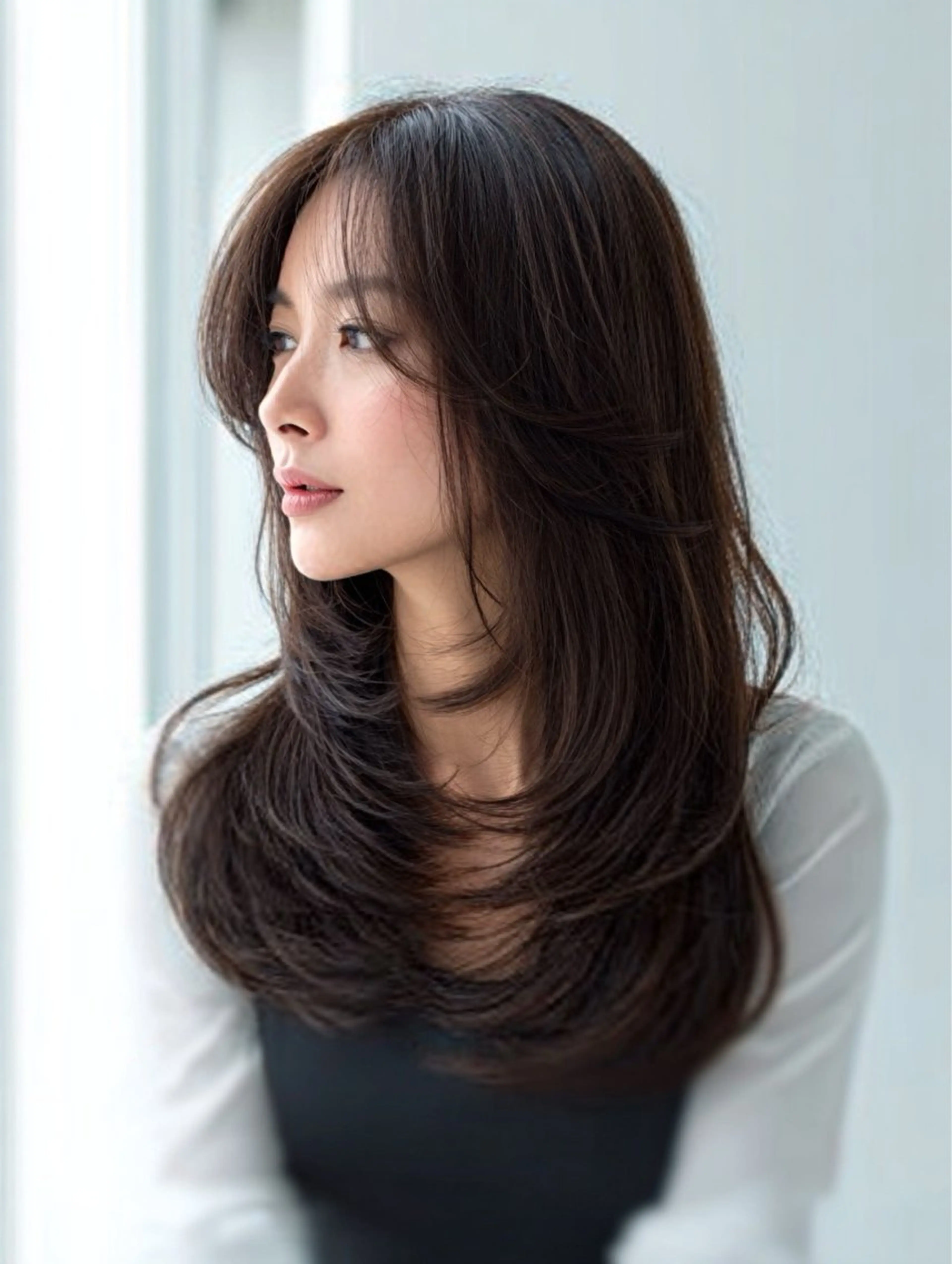 セミロング セミロングパーマ 顔まわりレイヤー 顔周りカット ハッシュカット ハイレイヤー カット ヘアカラー 縮毛矯正 トリートメント ✨毛髪診断で絶対綺麗 ✨美髪艶髪専門✨高浪のヘアスタイル