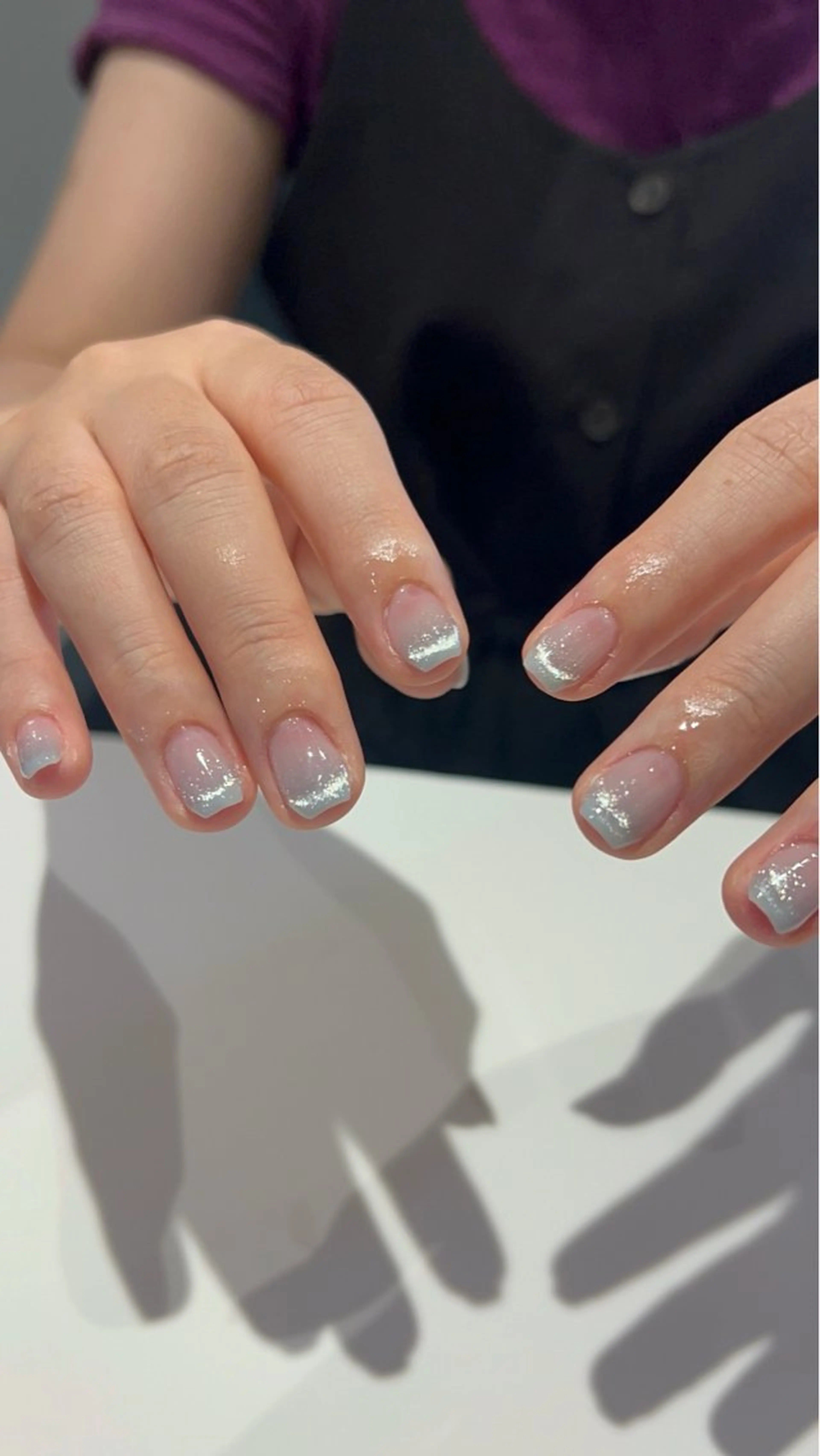 ネイル フレンチネイル ジェルネイル グラデーション マグネットネイル マグネットフレンチ ハンドネイル plume. noaのネイルデザイン