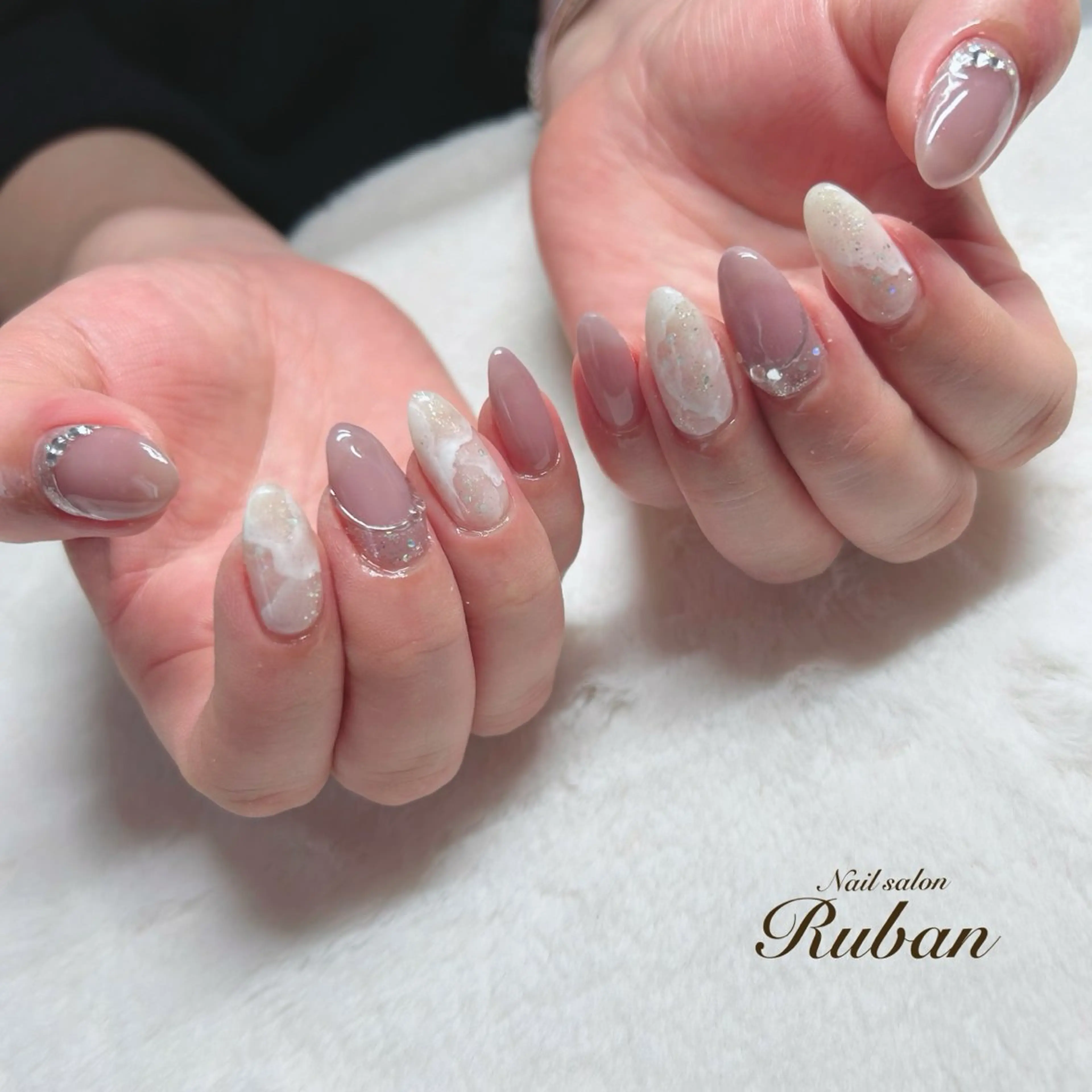 ネイル アートネイル 長さ出し 持ち込み ニュアンスネイル Nail salon Ruban所属・Nail salon Rubanのネイルデザイン