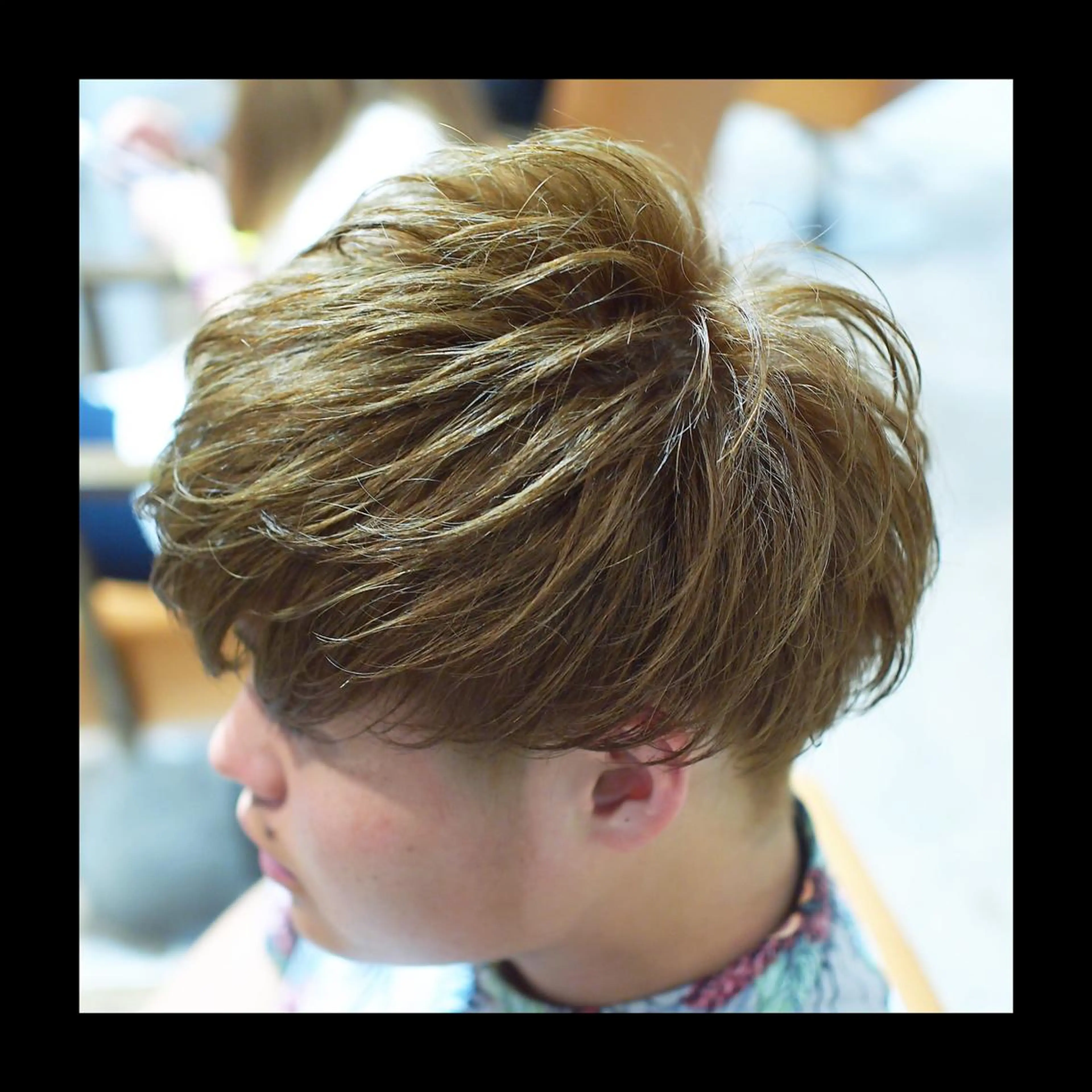 ショート パーマ メンズ 及川シゲル 髪質改善講師のヘアスタイル