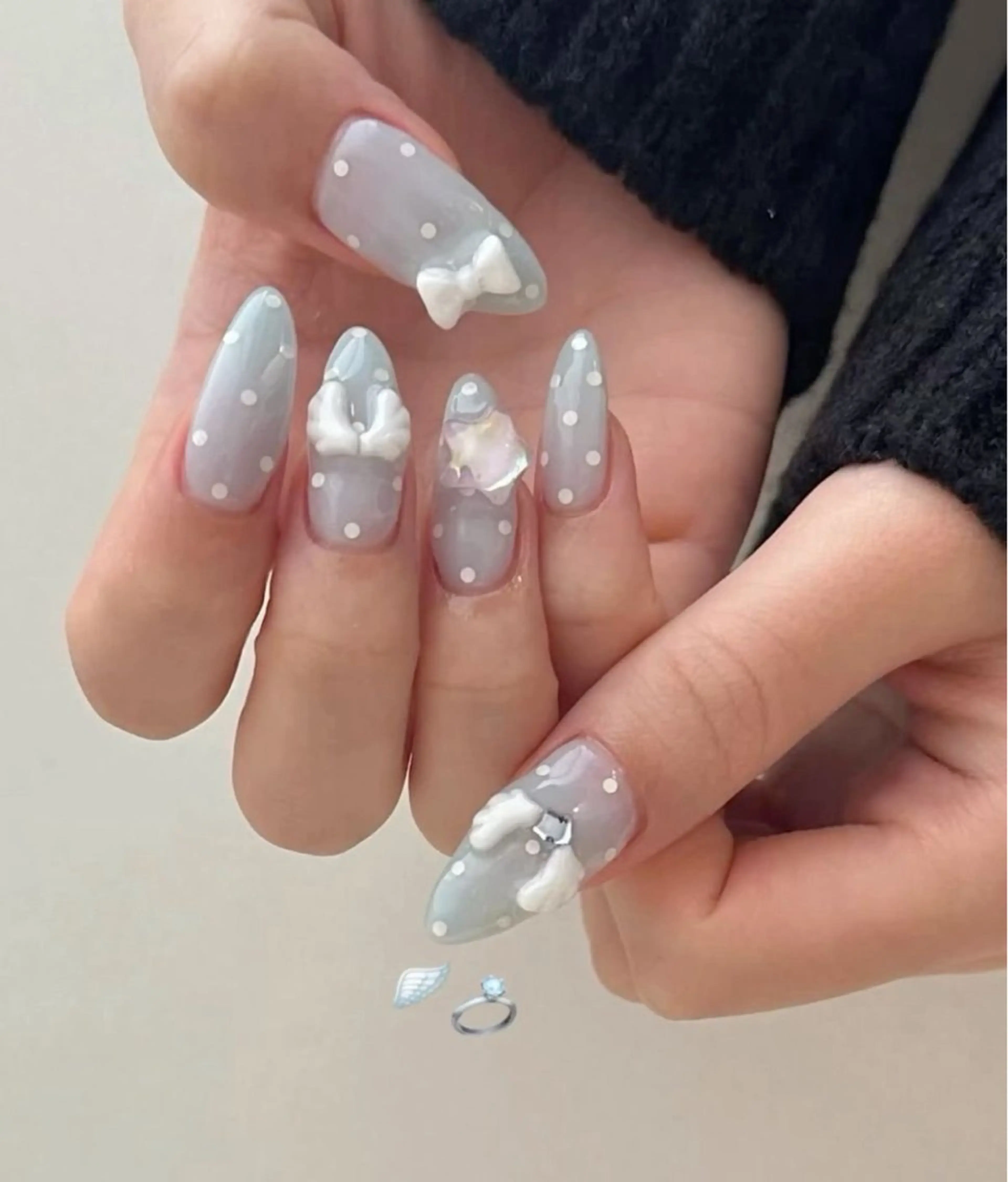 ネイル フレンチネイル キラキラネイル 韓国ネイル シンプルネイル ワンホンネイル ハンドネイル MEI Nailのネイルデザイン