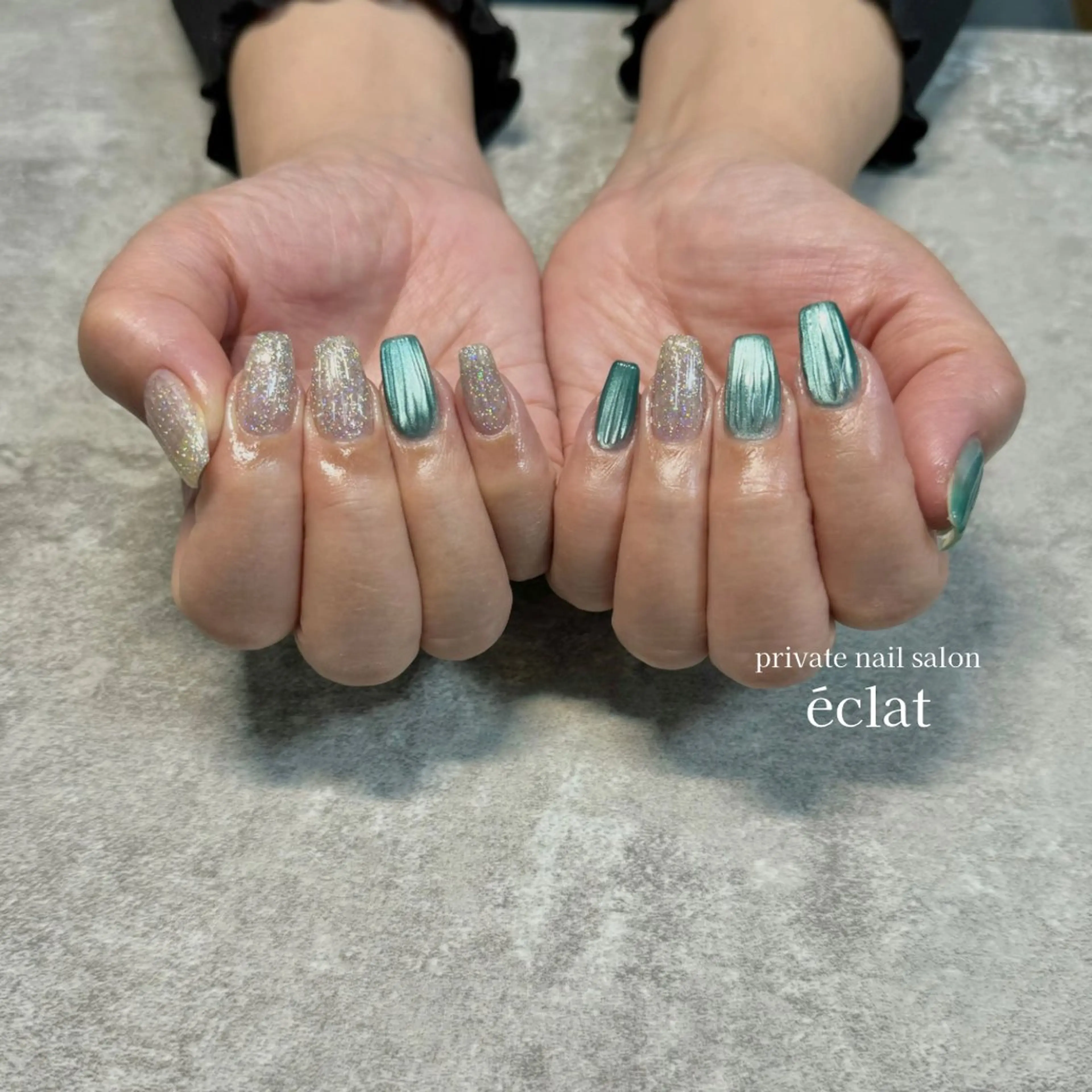 ネイル フラッシュネイル マグネットネイル 春ネイル 夏ネイル nailsalon éclatのネイルデザイン