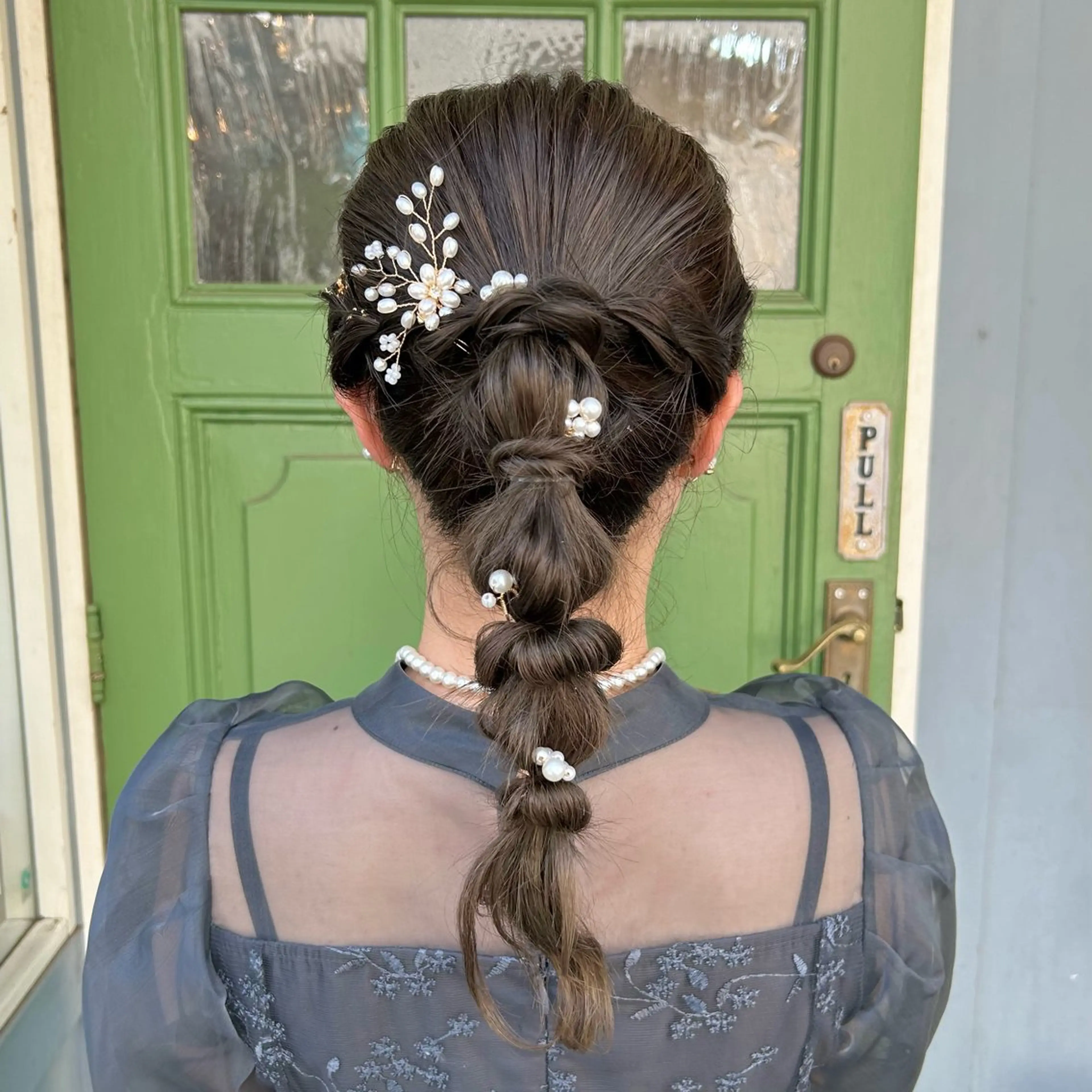 ミディアム ヘアアレンジ ポニーテール 結婚式・ブライダル ヘアセット BRITS 渡辺 菜々子のヘアスタイル