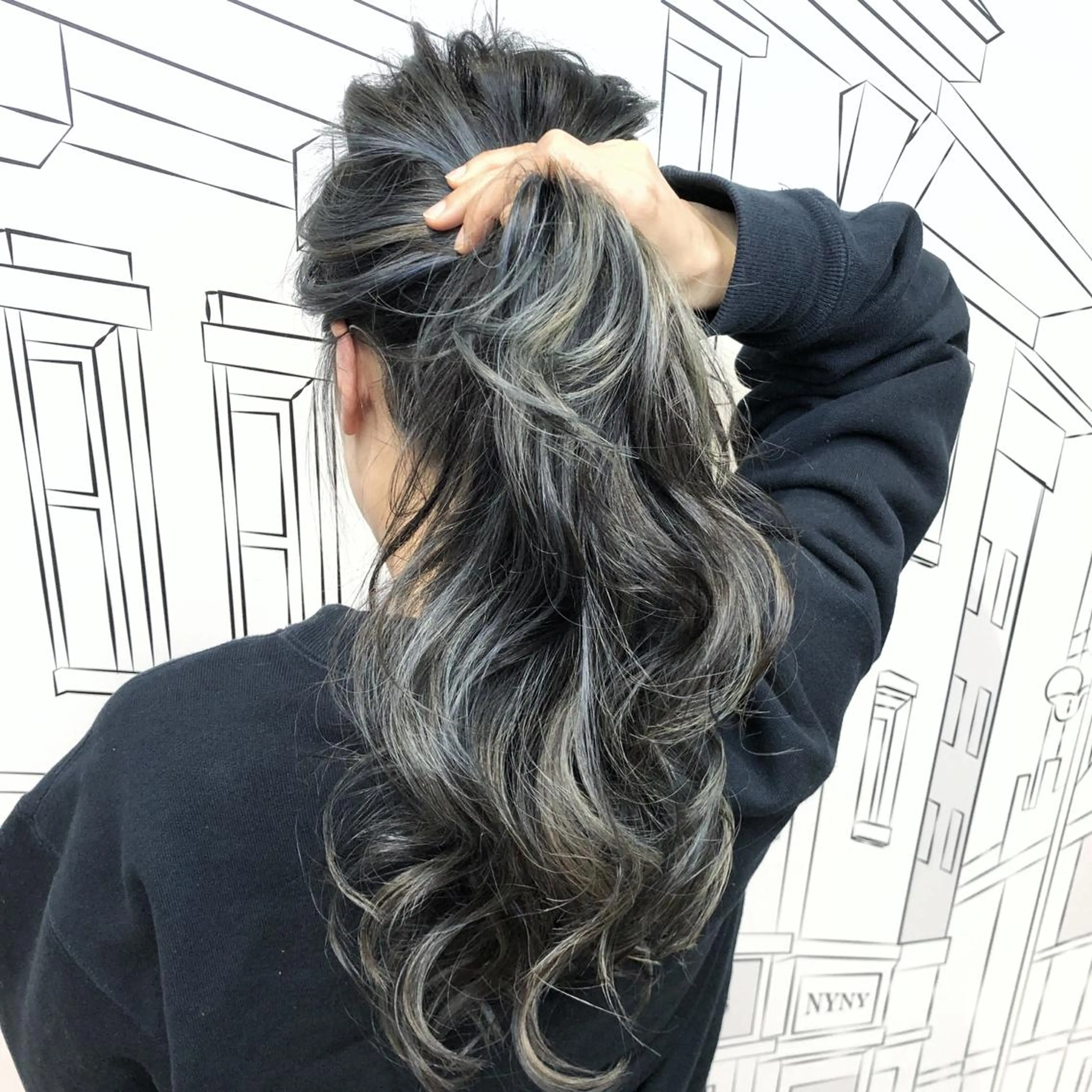 セミロング カラー ブルーカラー ブルージュ ハイライトカラー ハイライト レイヤー⭐️カラー ⭐️平川雅史のヘアスタイル