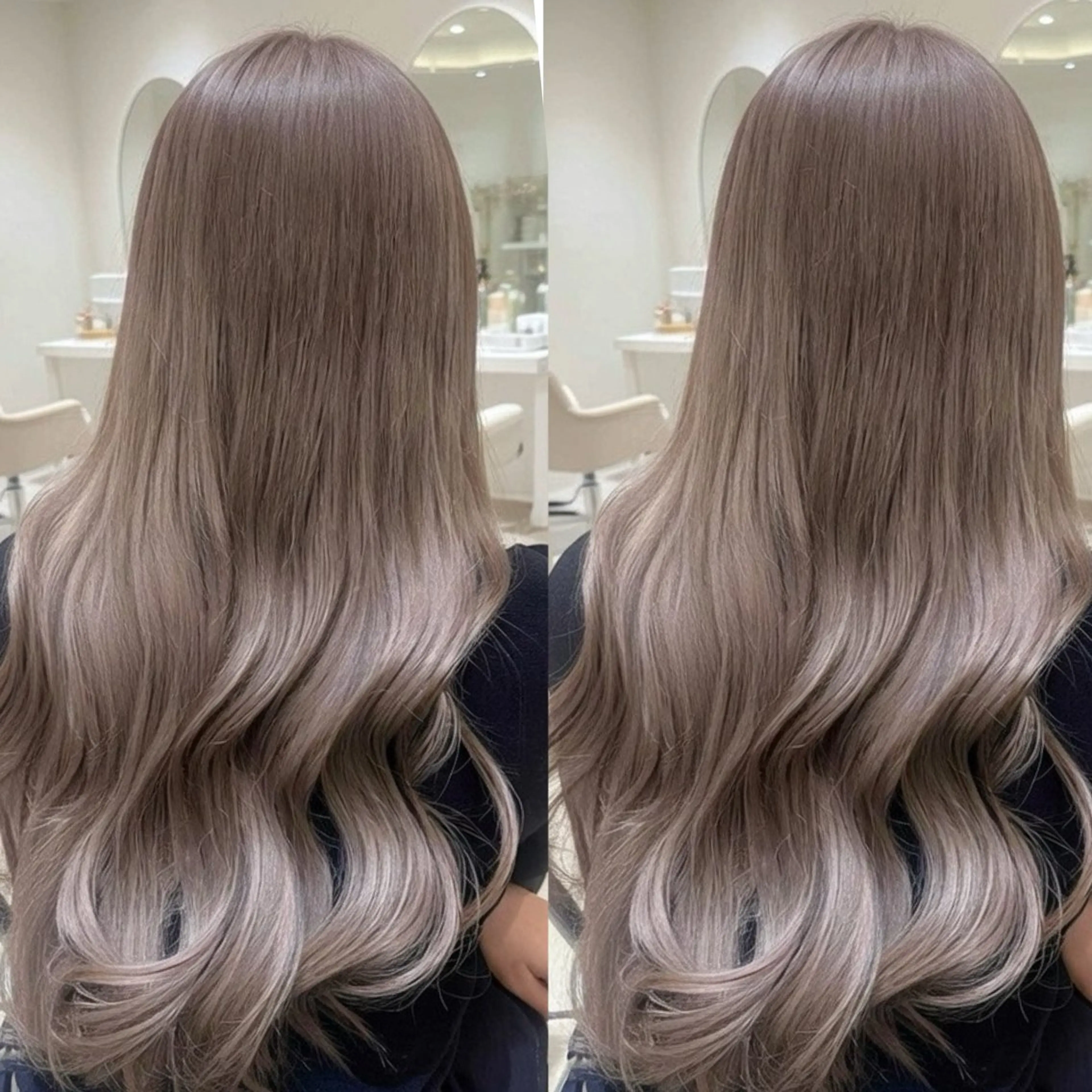 ロング カラー ベージュカラー ブリーチ ケアブリーチ 透明感カラー ダブルカラー ヘアカラー トリートメント 👑髪質改善wカラー /ハイトーン/アユカのヘアスタイル