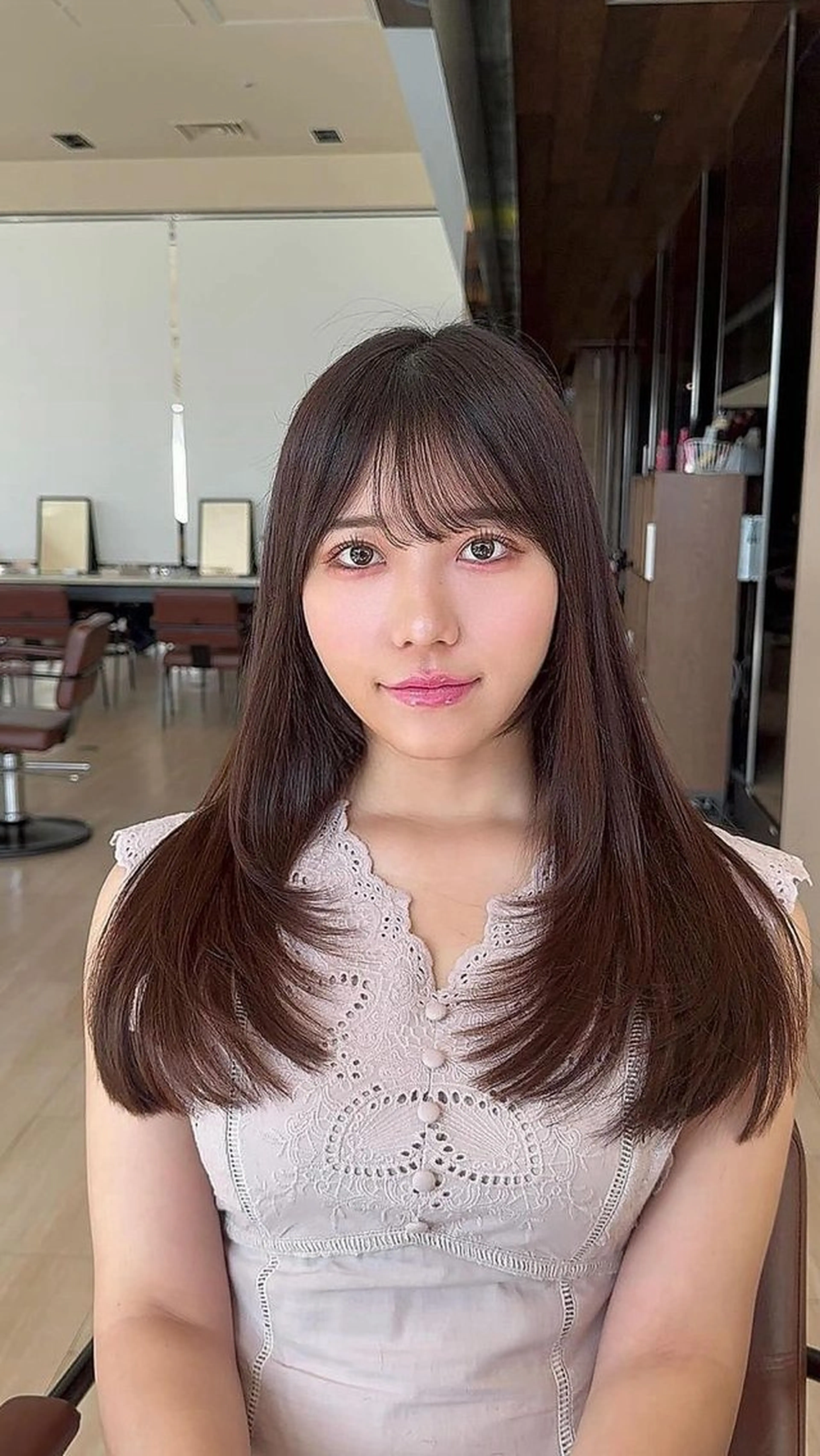 ミディアム カラー ヘアアレンジ 最小顔周り&レイヤー 特化/池袋/kokiのヘアスタイル