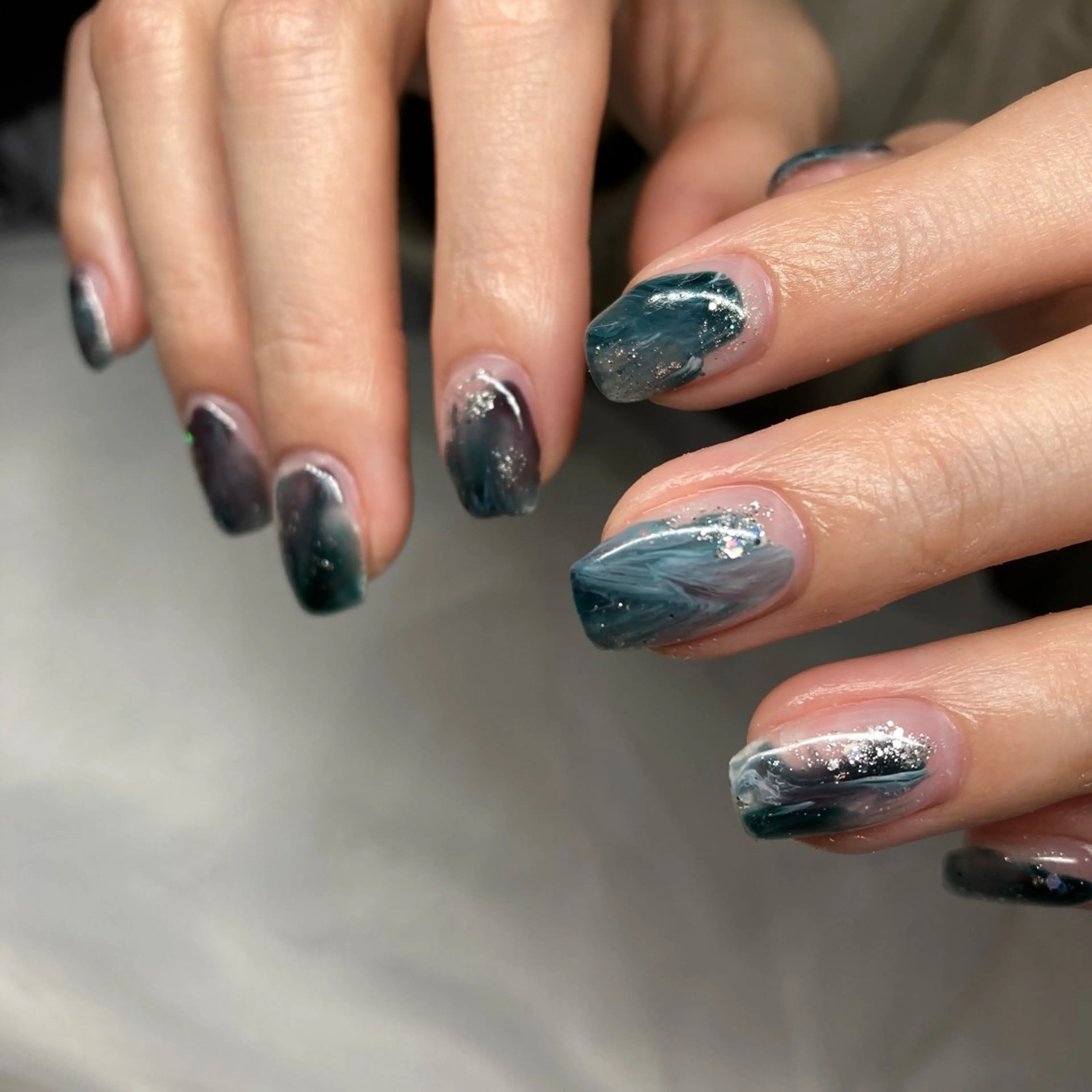 ネイル 長さ出し ニュアンスネイル ワンカラーネイル ハンドネイル Gracias. rieのネイルデザイン