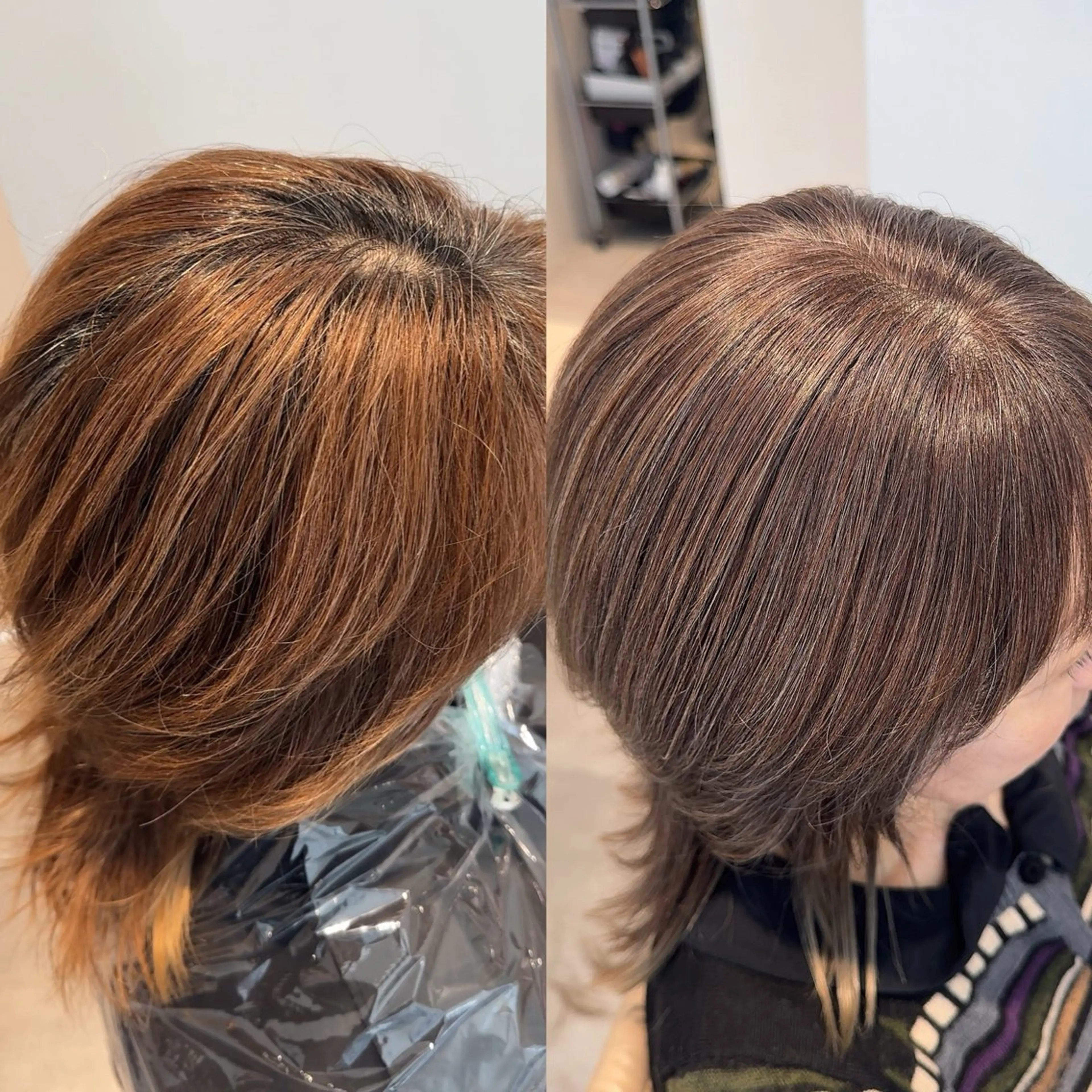 ミディアム カラー ブリーチ ハイライトカラー ハイライト カット ヘアカラー トリートメント 大人の癖毛矯正医 美髪に特化した美容師のヘアスタイル