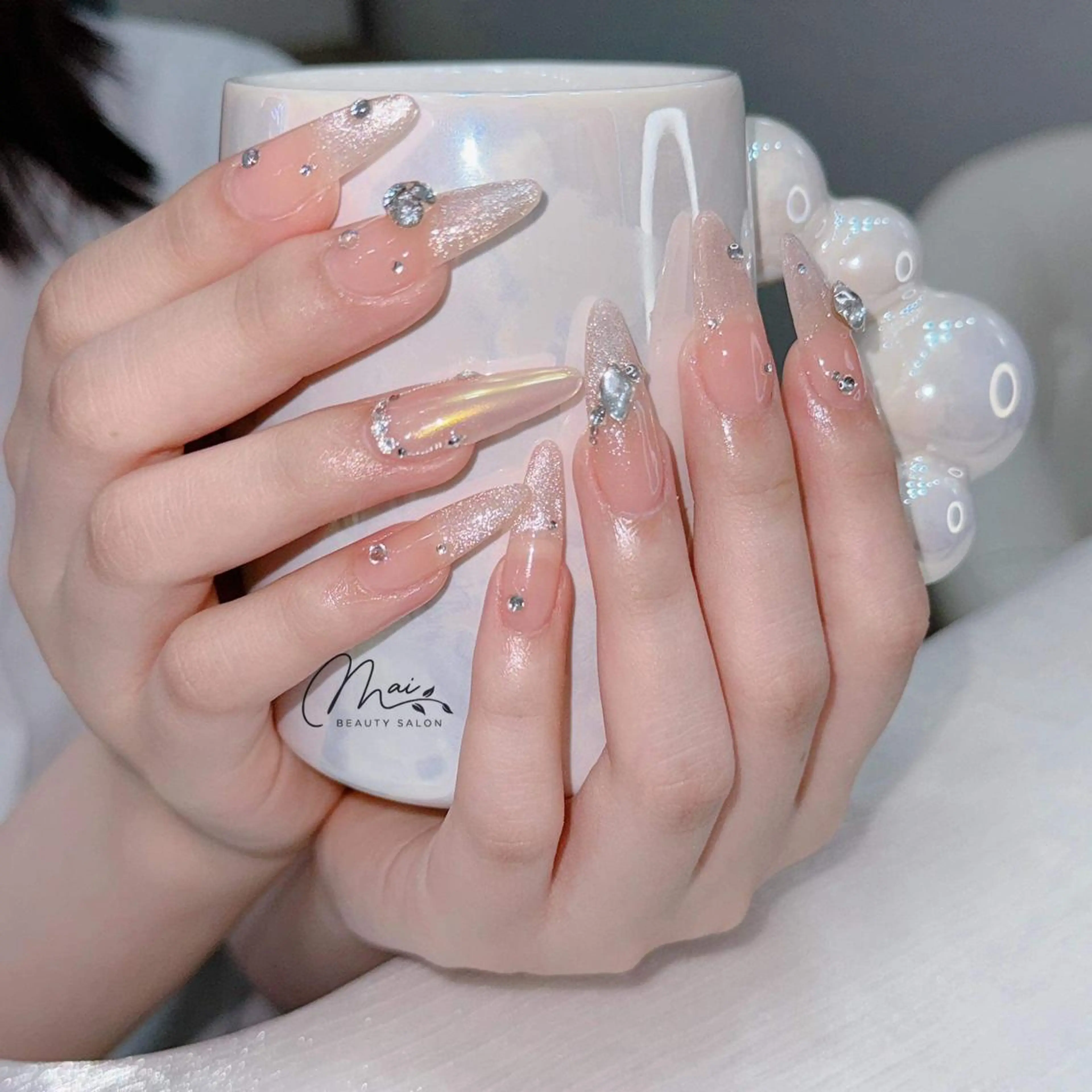 ネイル チークネイル フラッシュネイル フレンチネイル ジェルネイル 韓国ネイル ハンドネイル MaiBeauty マイ マイのネイルデザイン