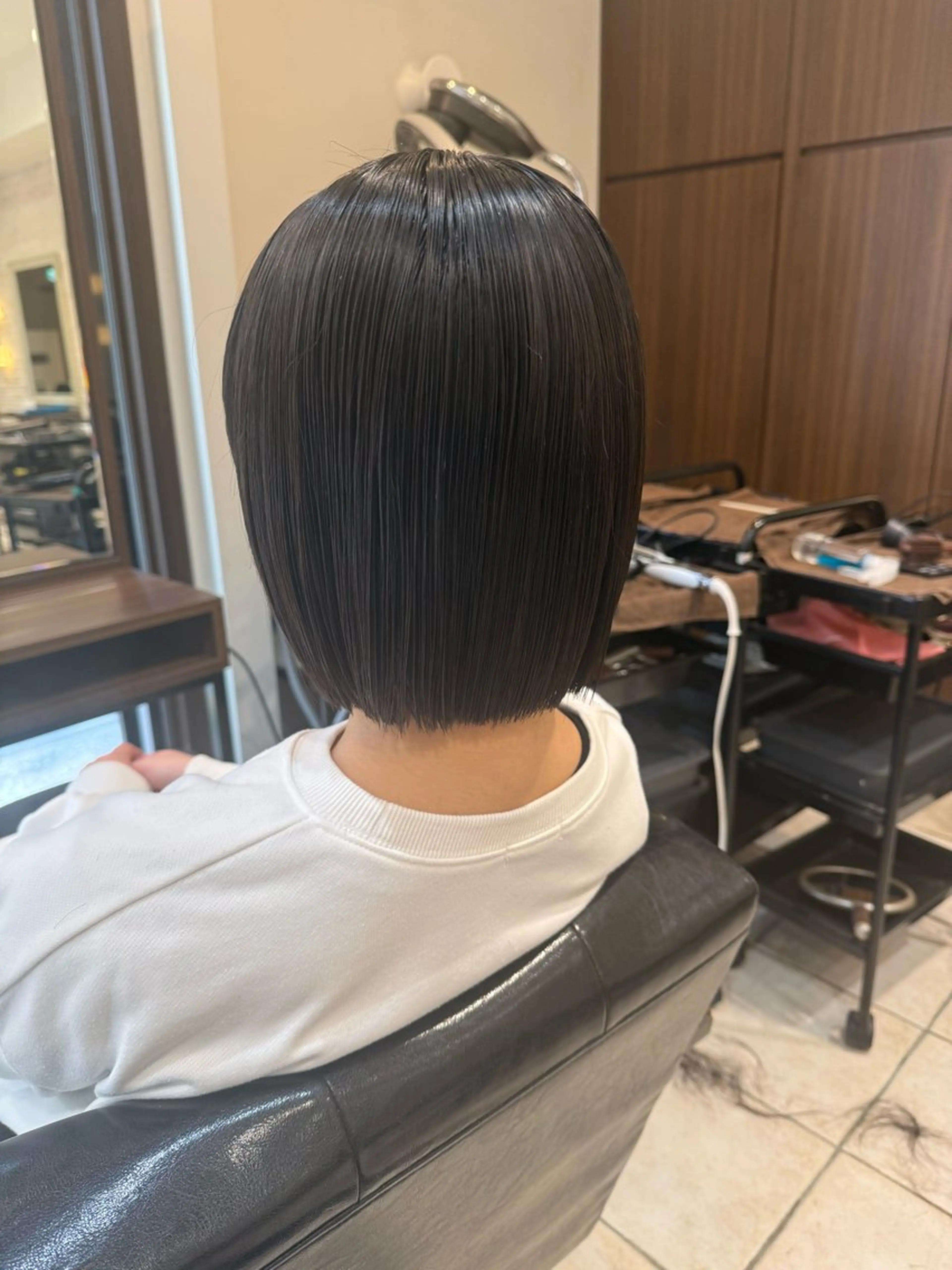 ショート ボブレイヤー ボブ 韓国風ヘア レイヤーカット 🩵RIKO🩵 透明感カラー🫧のヘアスタイル