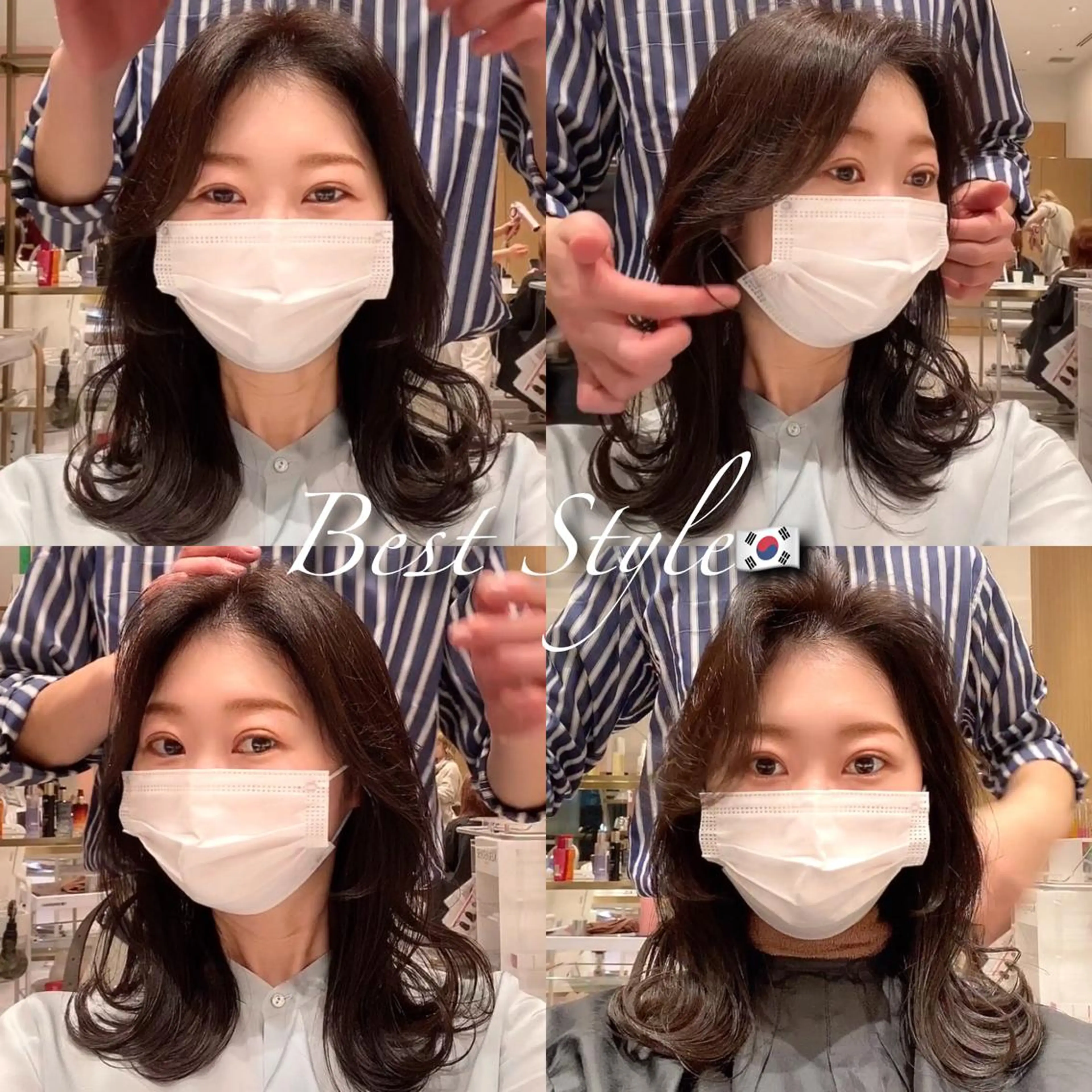 ミディアム 韓国風ヘア 韓国ヘア🇰🇷髪質 改善たけるのヘアスタイル