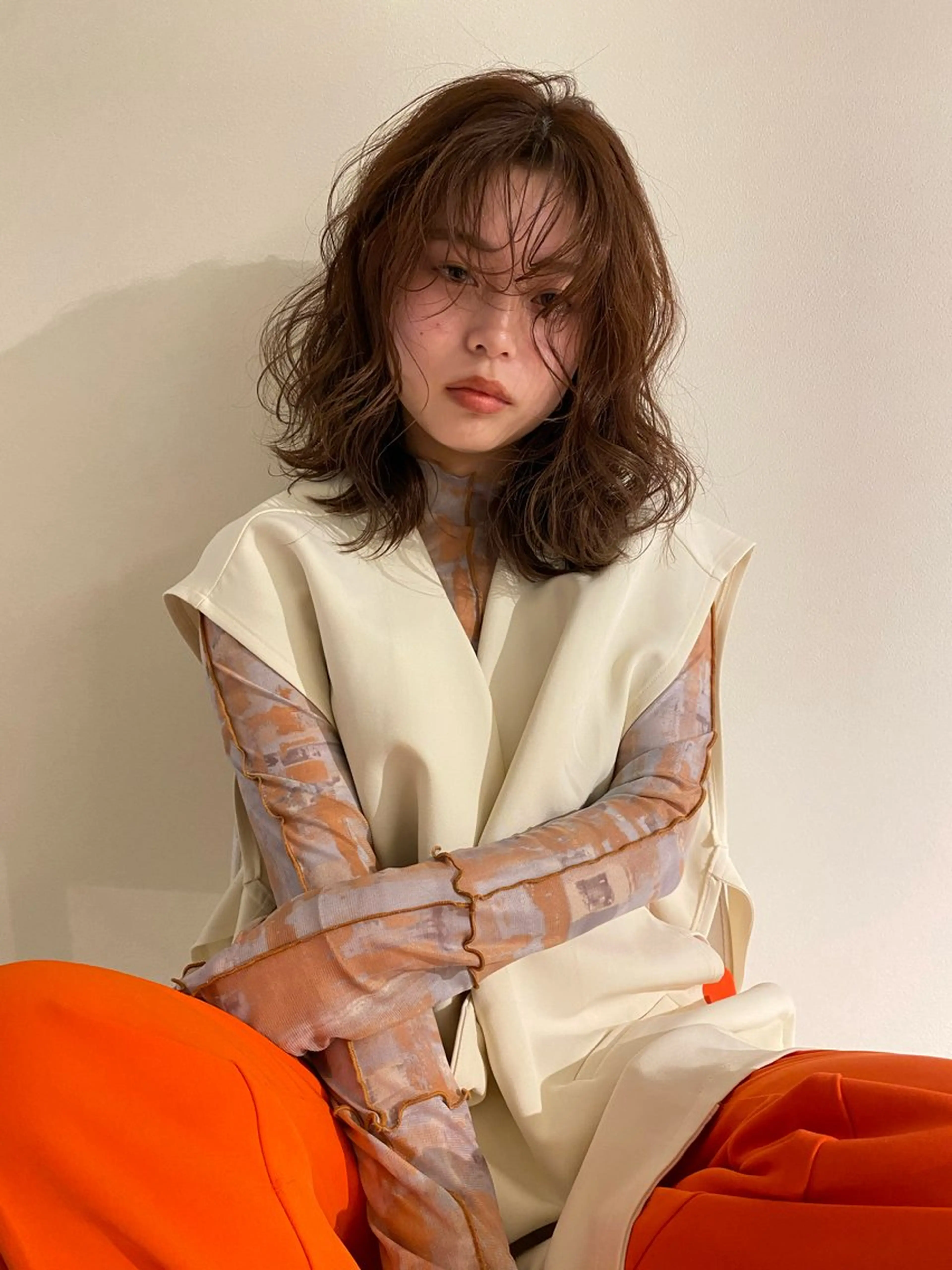 ミディアム パーマ カット パーマ トリートメント AVANCE KAKOのヘアスタイル