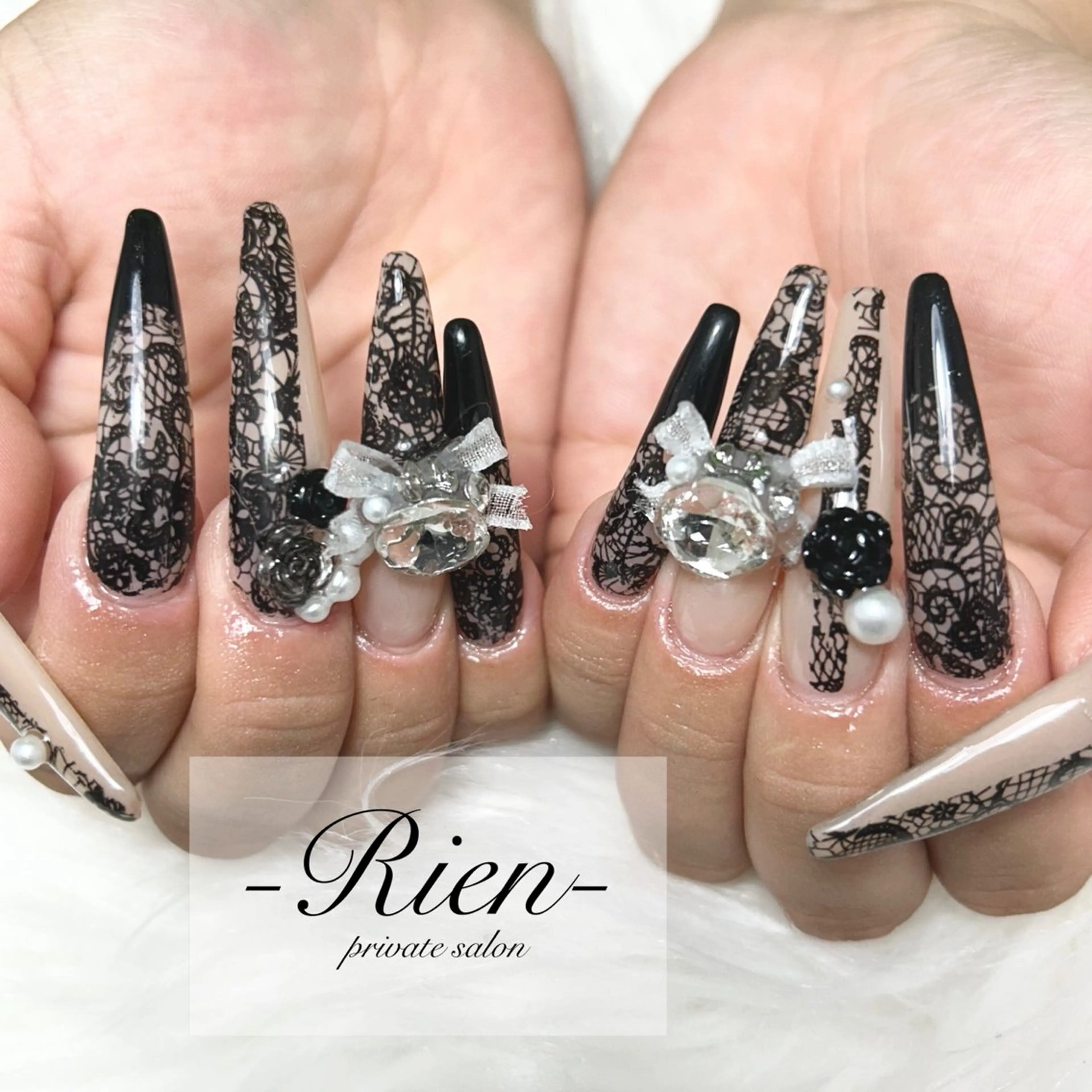 ネイル 長さ出し ネイルチップ ハンドネイル -Rien- プライベートサロンのネイルデザイン