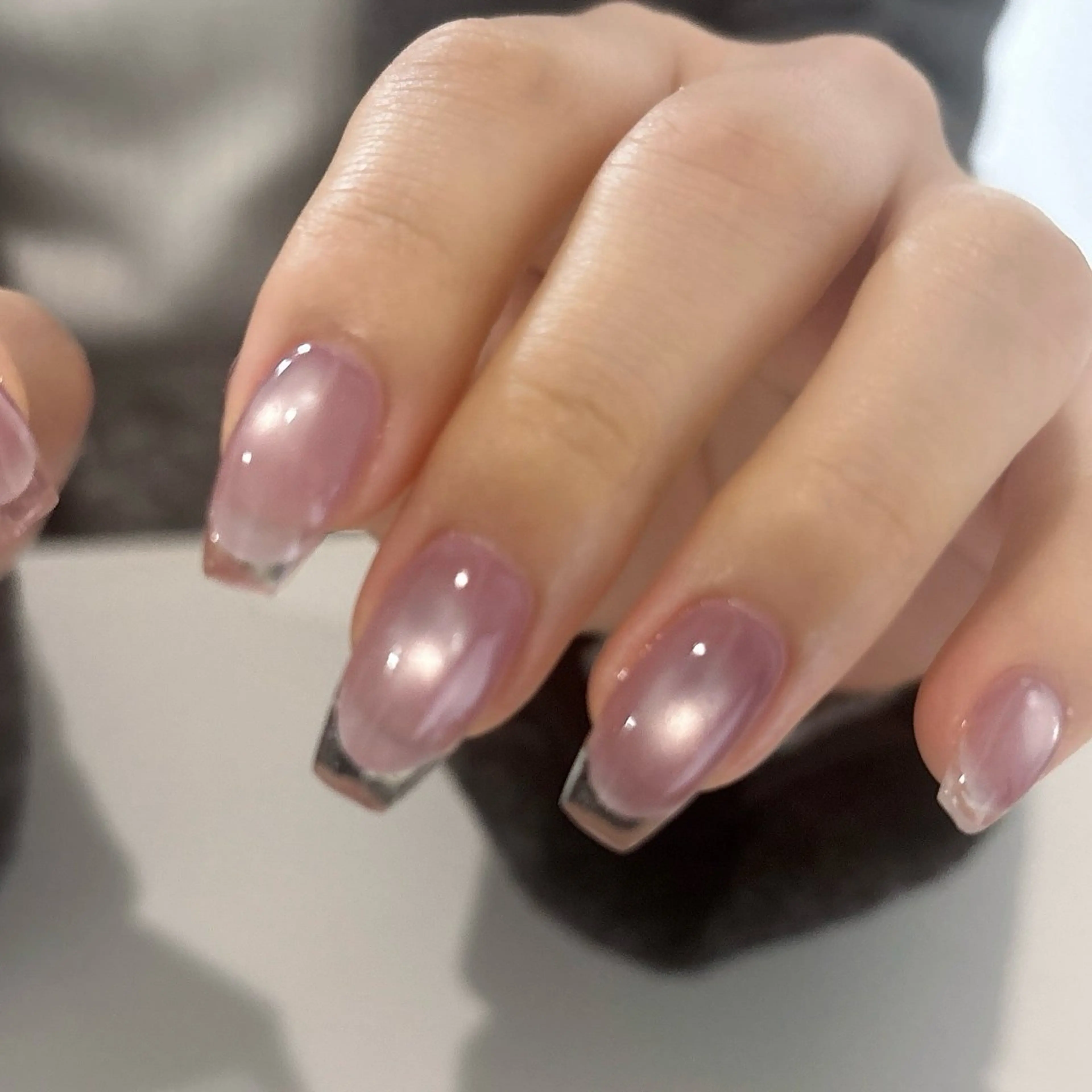 ネイル クリアネイル フレンチネイル マグネットネイル ピンク 春ネイル ハンドネイル arisa所属・Ito arisaのネイルデザイン