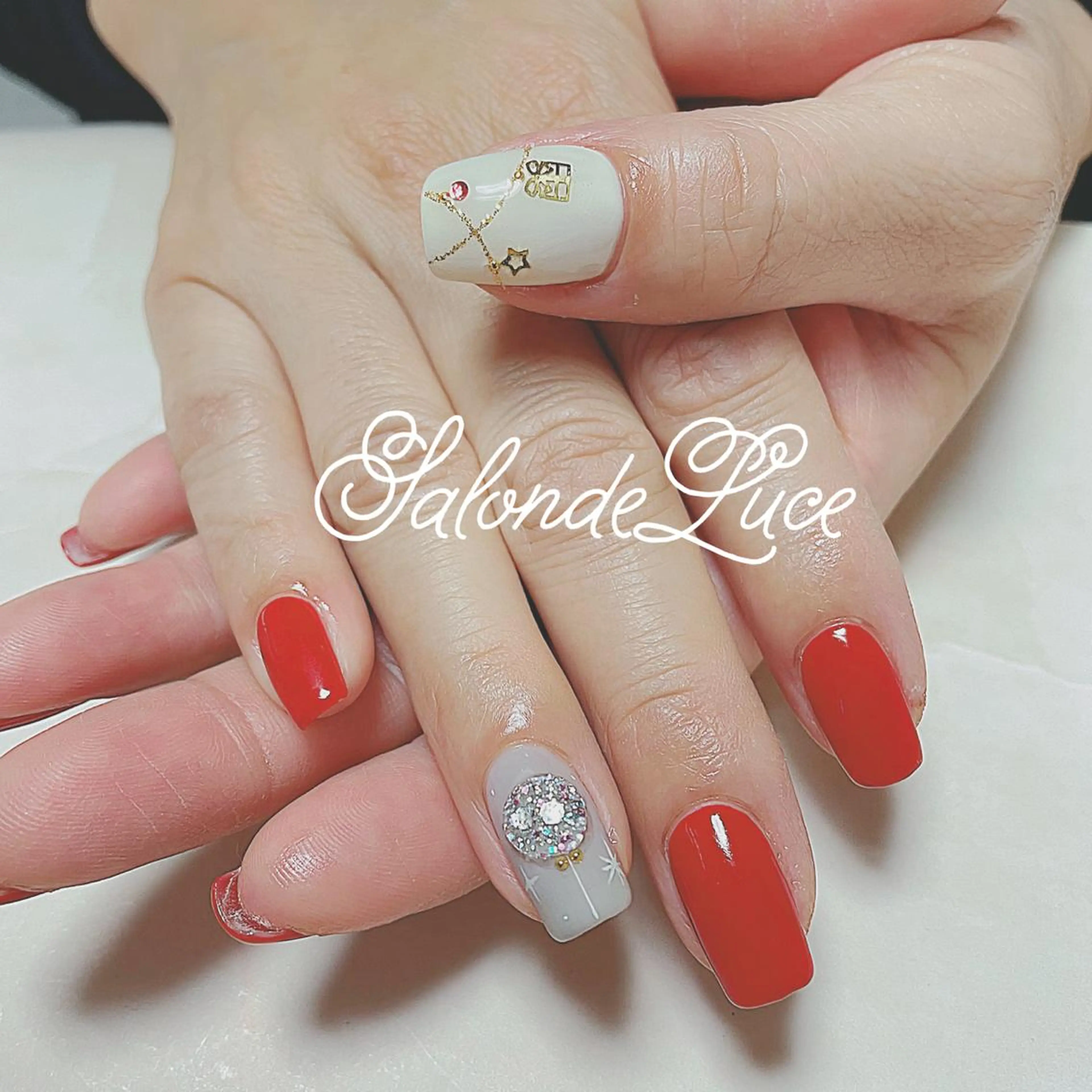 ネイル ワンカラーネイル 冬ネイル クリスマス Salon de Luceのネイルデザイン
