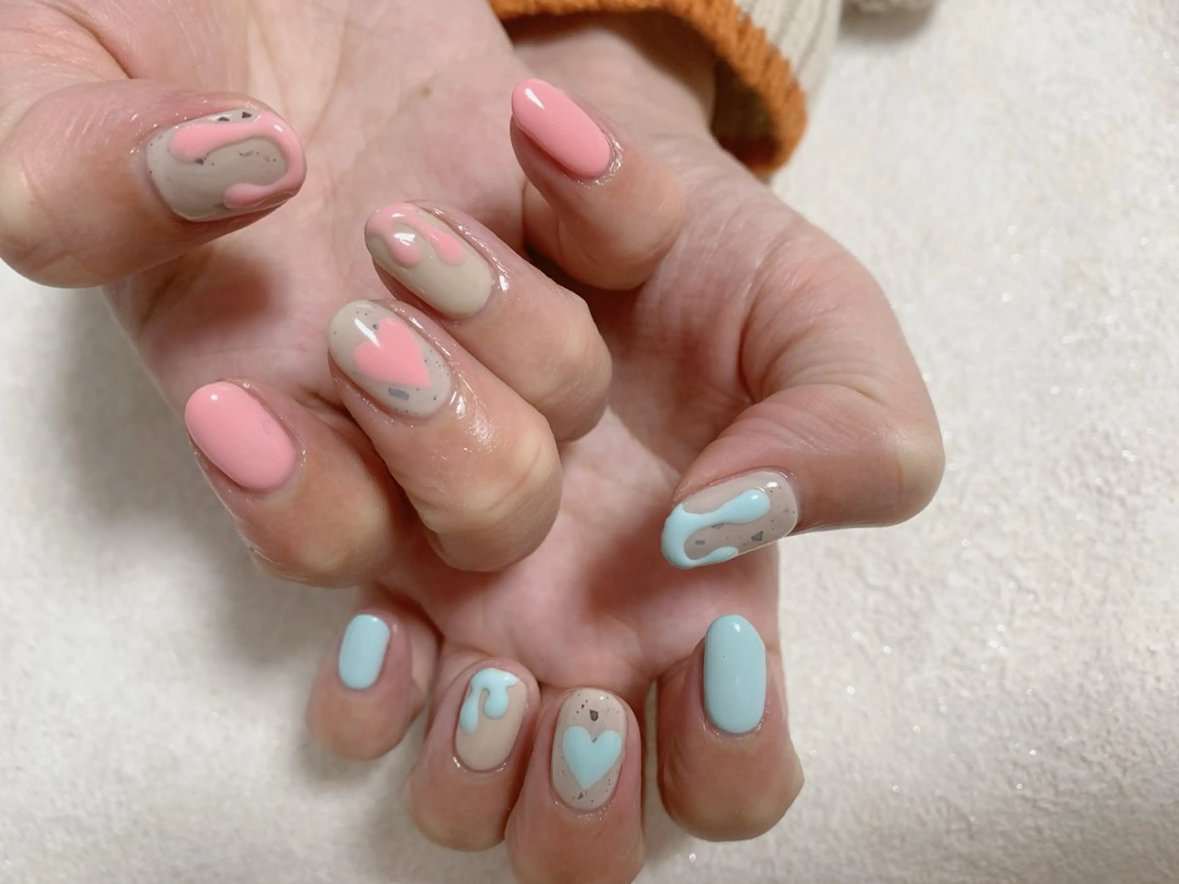 ネイル ジェルネイル 韓国ネイル メンズネイル パラジェル バレンタイン kiki nail たまプラーザのネイルデザイン