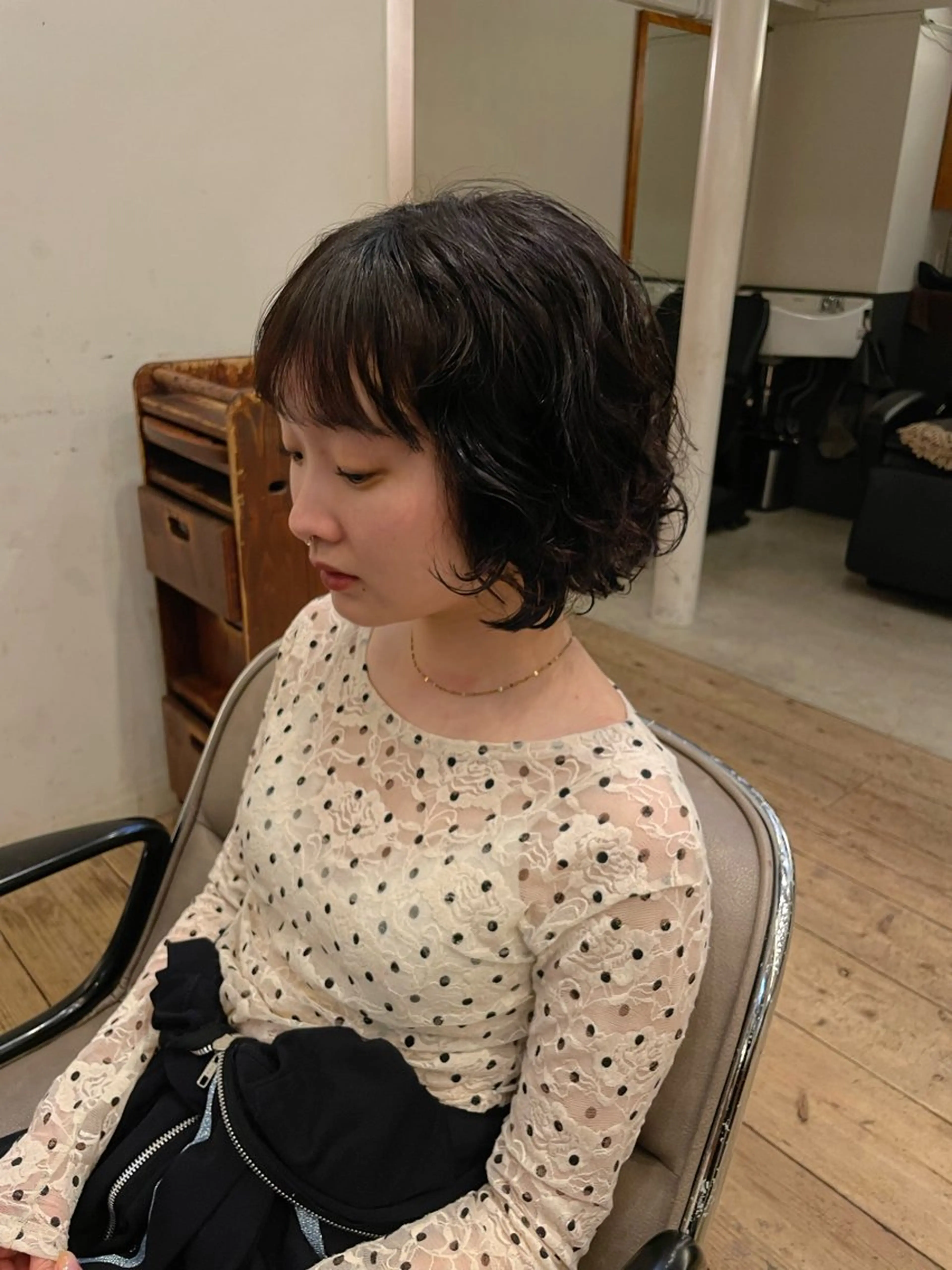 ミディアム カット パーマ トリートメント 🍁ロングパーマ.ニ ュアンス🍁陸来のヘアスタイル