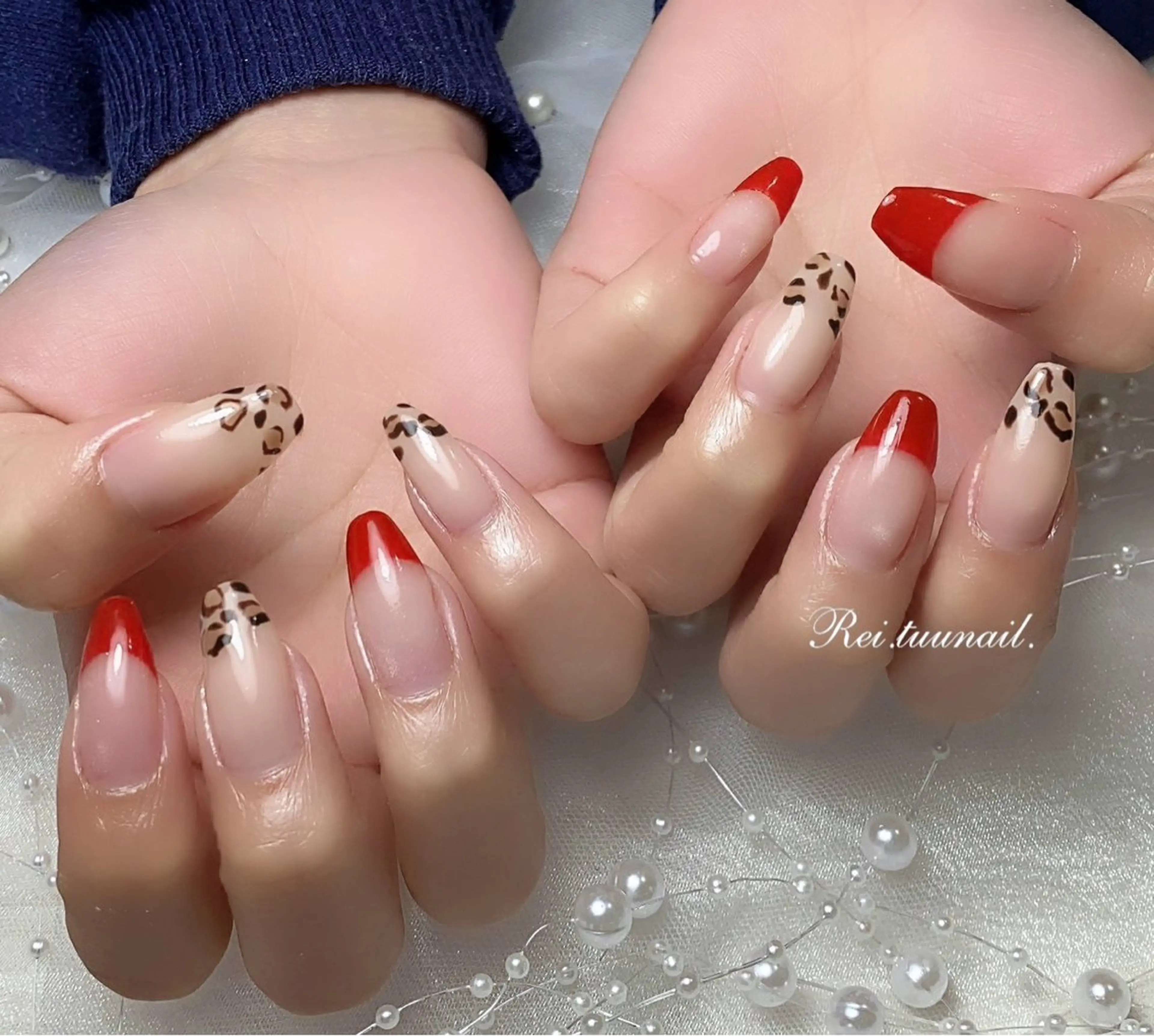 ネイル チークネイル フラッシュネイル フットネイル フレンチネイル ガラスフレンチ Nailsalon / Rei.tuuのネイルデザイン