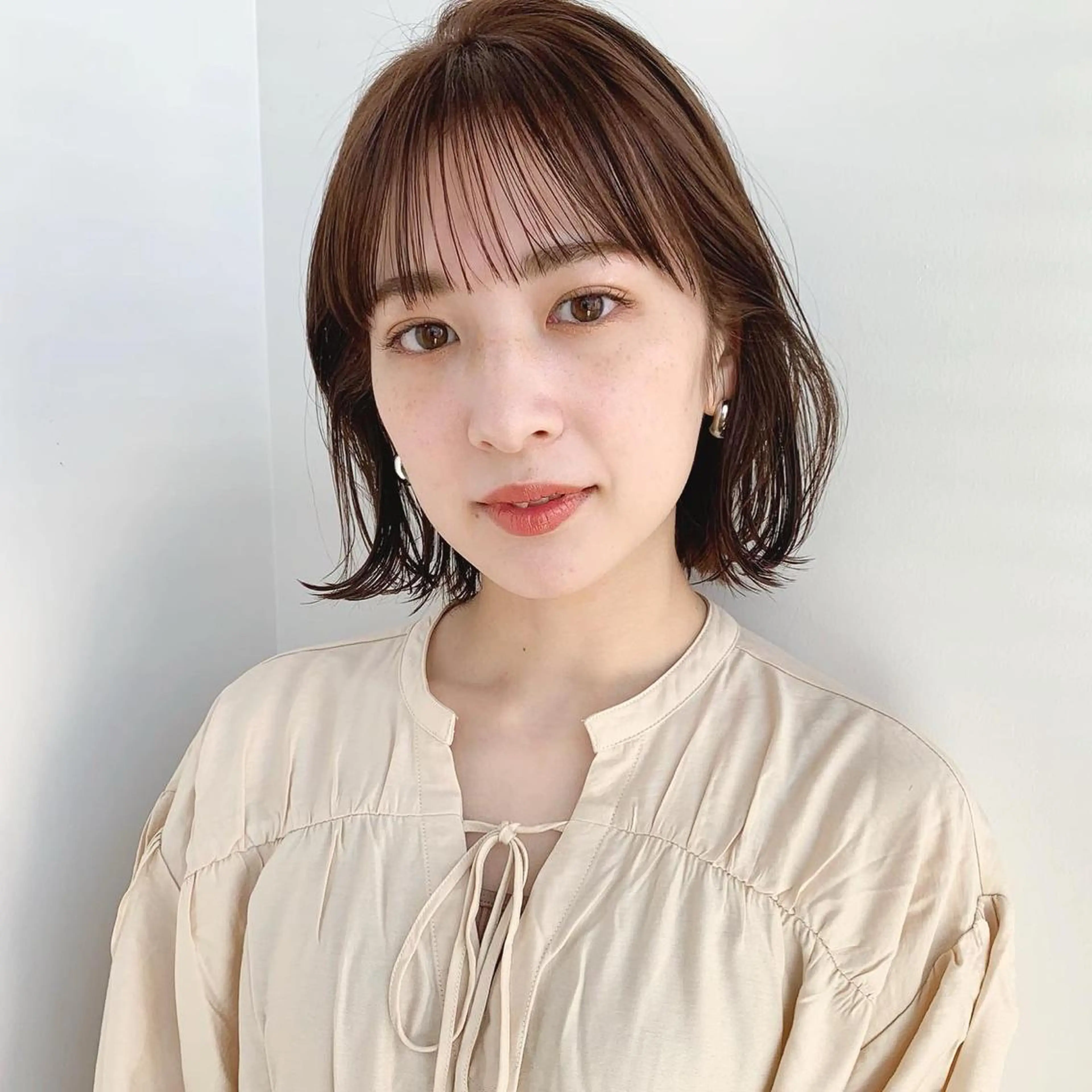 ミディアム カラー カット ヘアカラー トリートメント 🌱小顔ヘア/ボブ ミディアム/双葉🌱のヘアスタイル