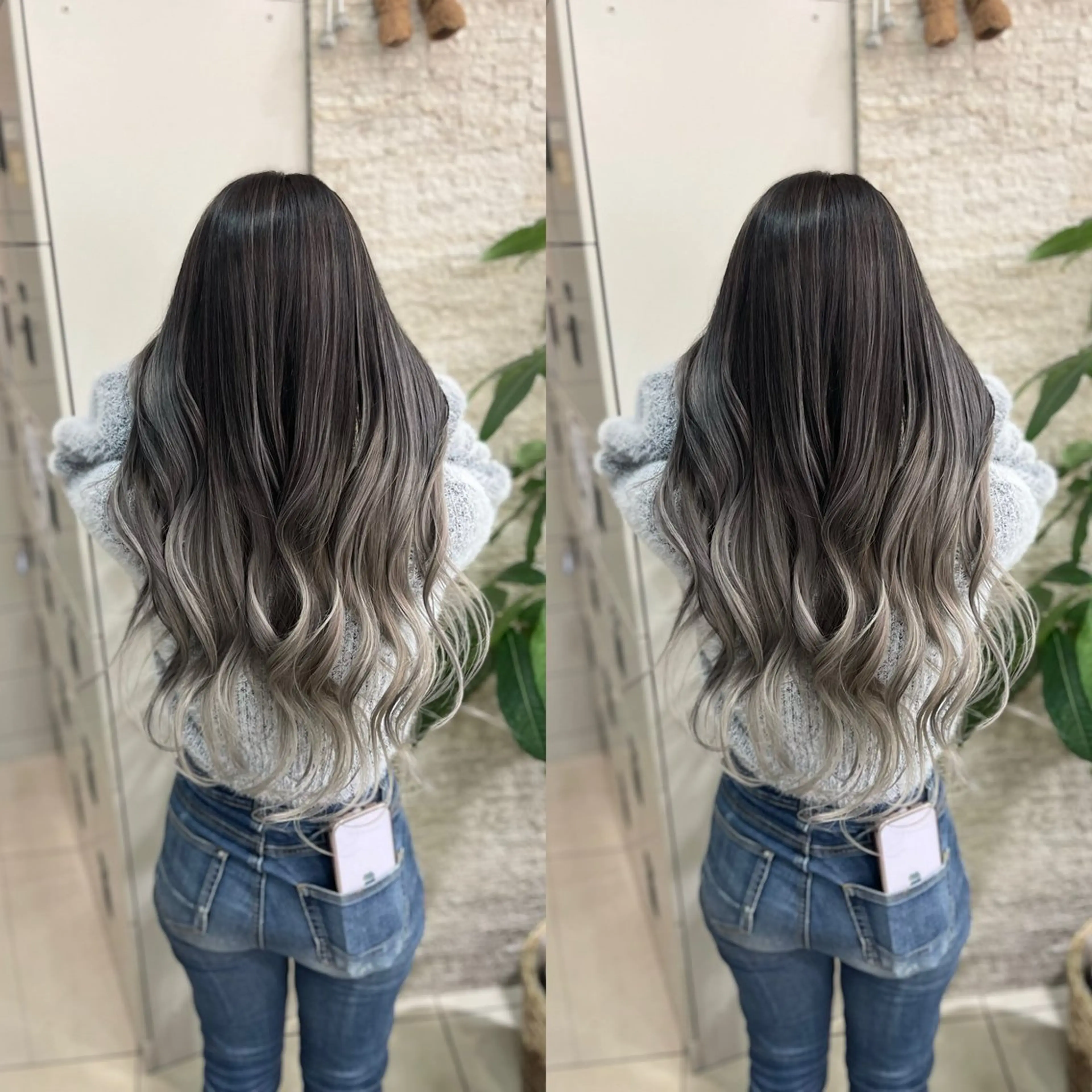 ロング カット ヘアカラー トリートメント Y Uのヘアスタイル