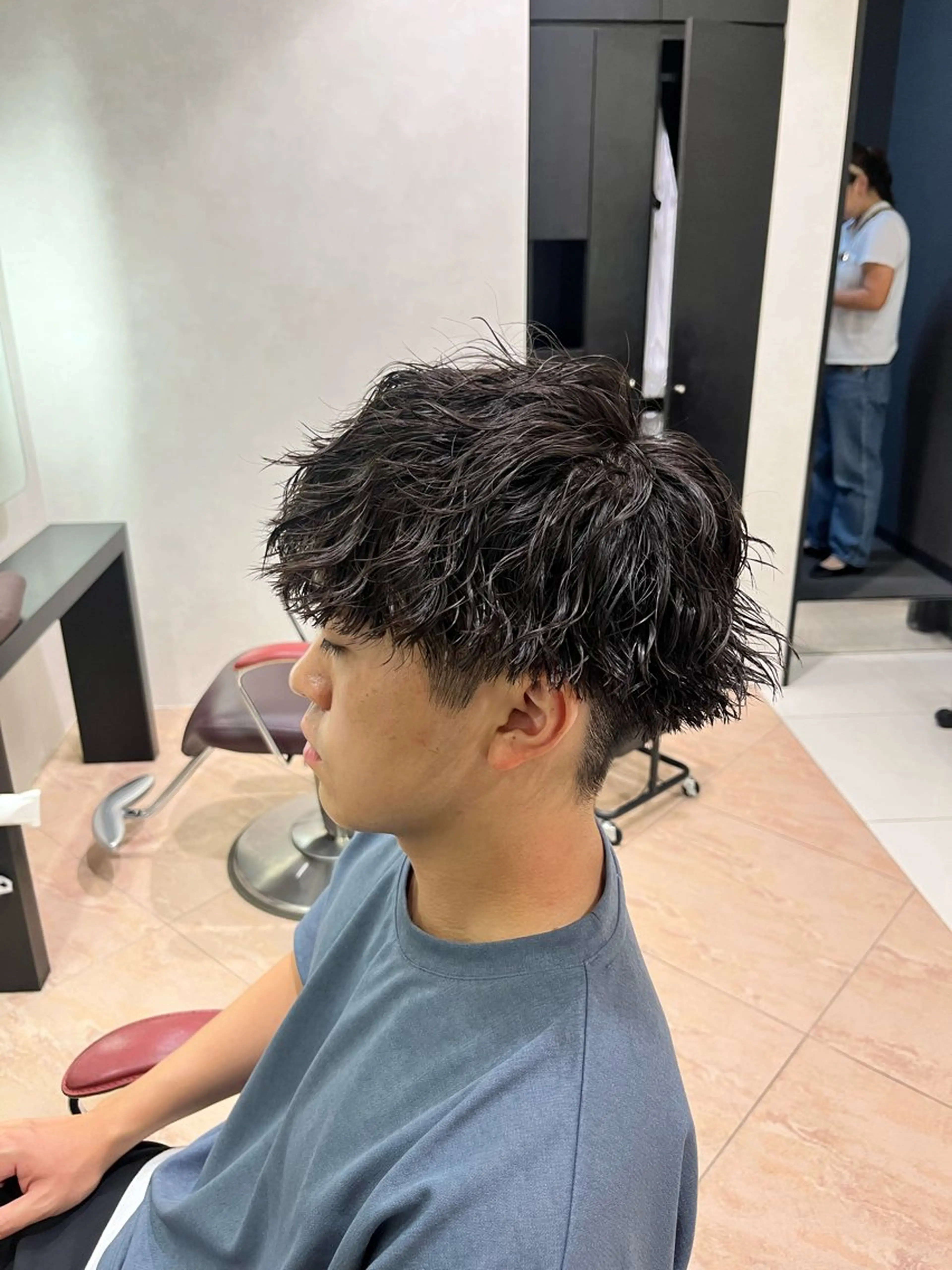 ショート パーマ カット パーマ ブリーチ/暖色カラー 宮城陽日のヘアスタイル