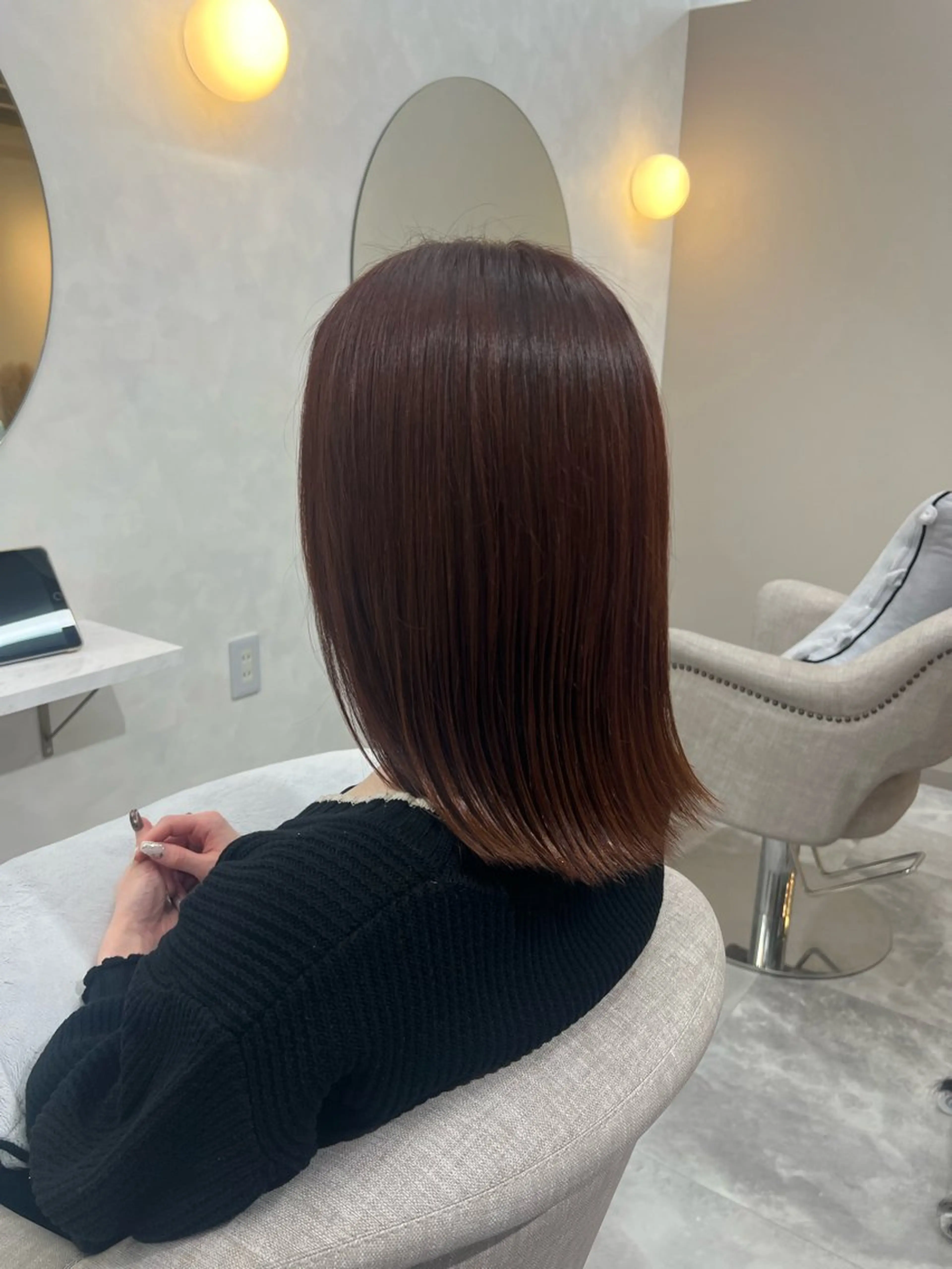 ミディアム カラー レッドカラー Lalu yutoのヘアスタイル