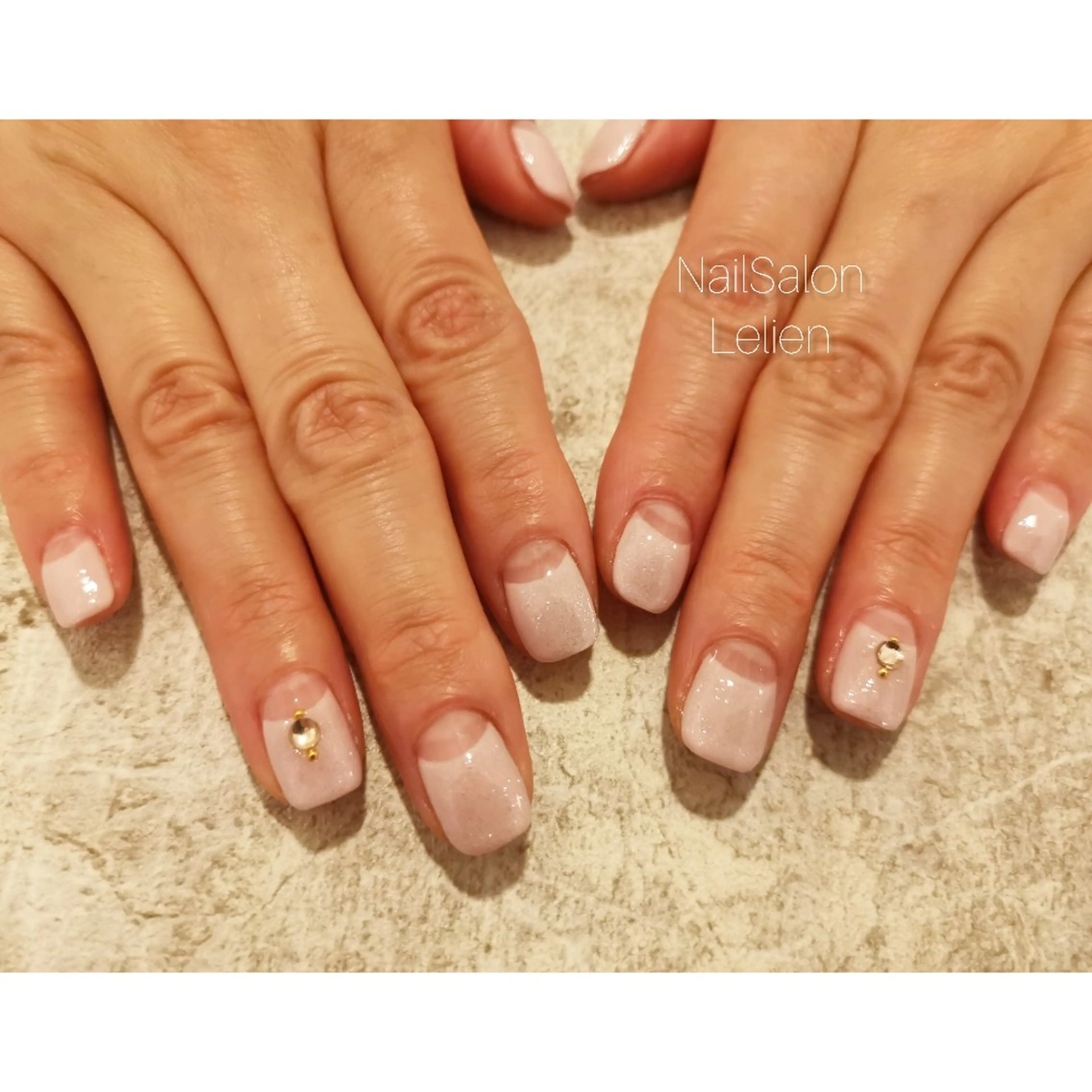 ネイル フレンチネイル ラメ(グリッター) ピンク 逆フレンチ ホワイト ハンドネイル 人気エリア💖完全個室【ルリエ】所属・ネイルサロン Lelienルリエのネイルデザイン