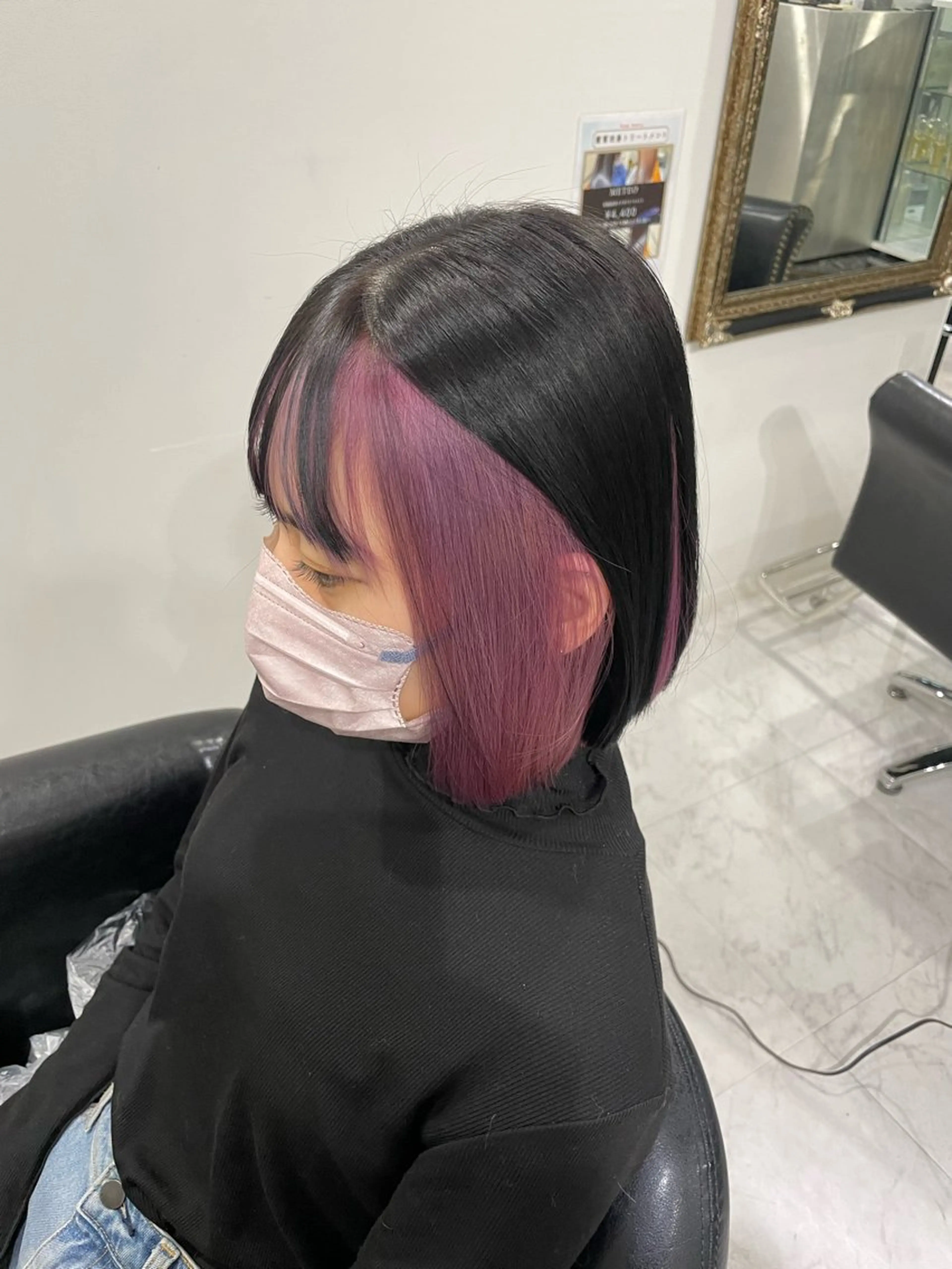 ショート カラー ブリーチ インナーカラー ピンクカラー ブリーチカラー 🎀ヒナ/トモカ🎀のヘアスタイル