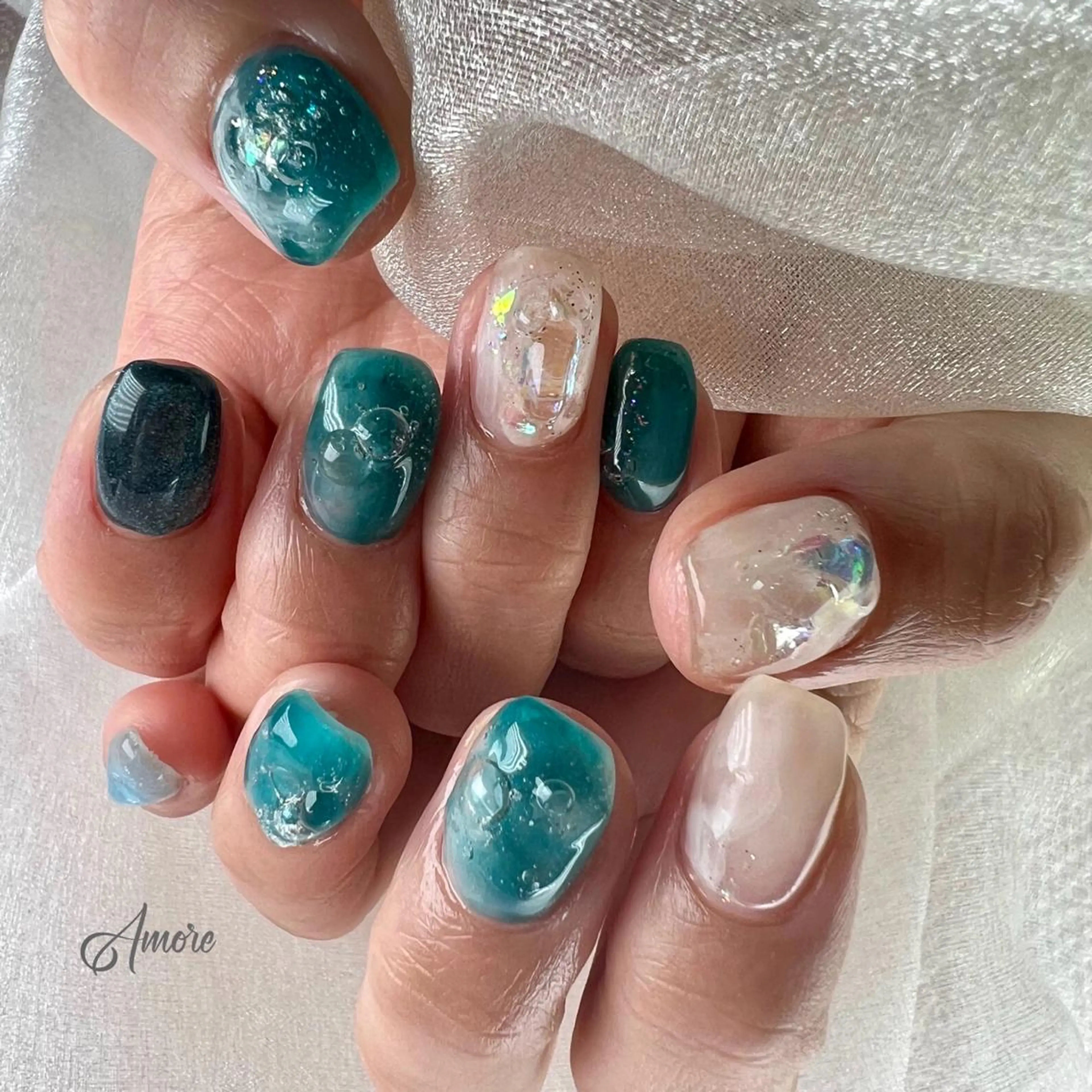 ネイル ジェルネイル 韓国ネイル パラジェル 夏ネイル You kyehwaのネイルデザイン