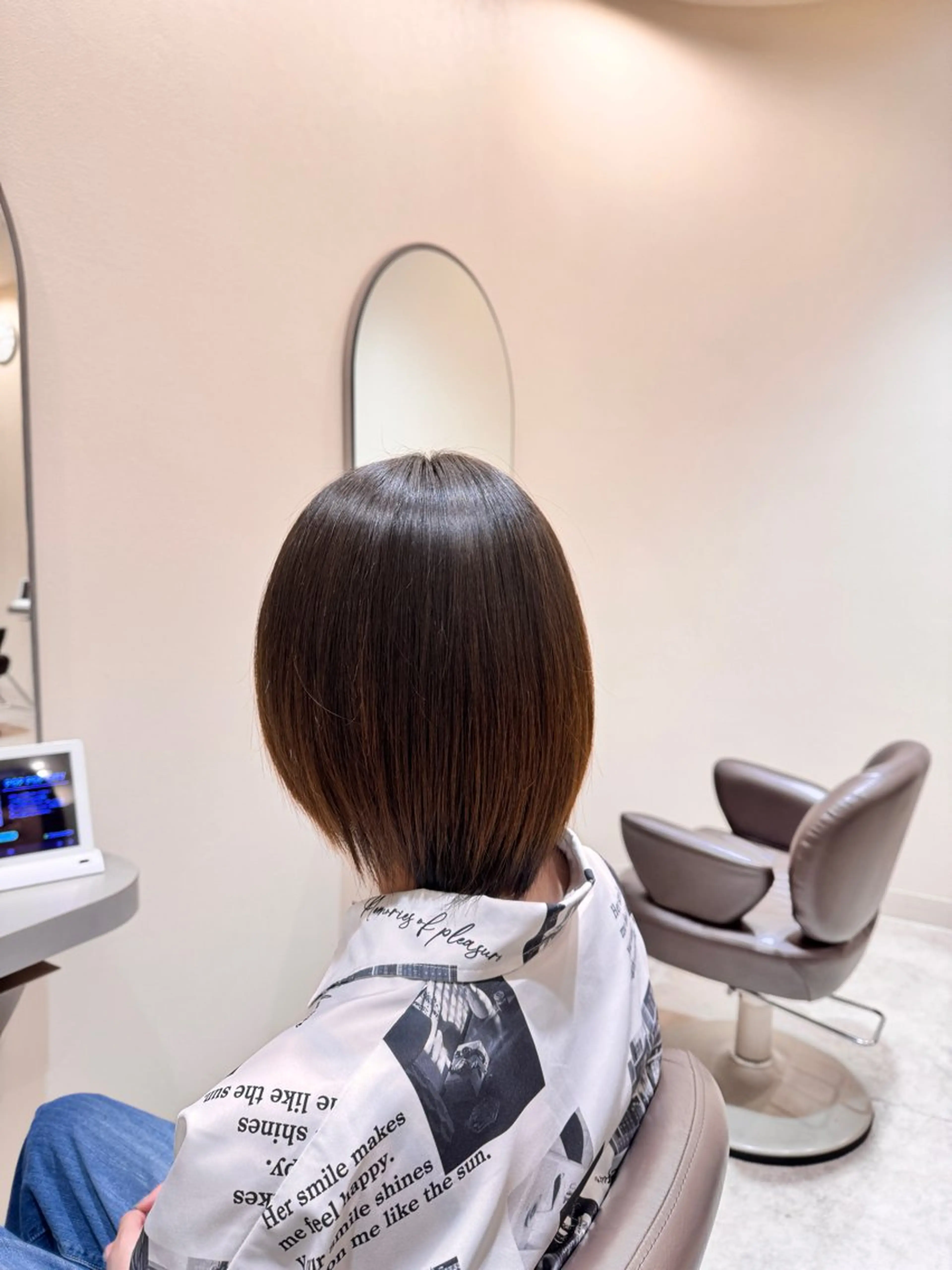 ミディアム パーマ 縮毛矯正 山﨑 寛大のヘアスタイル