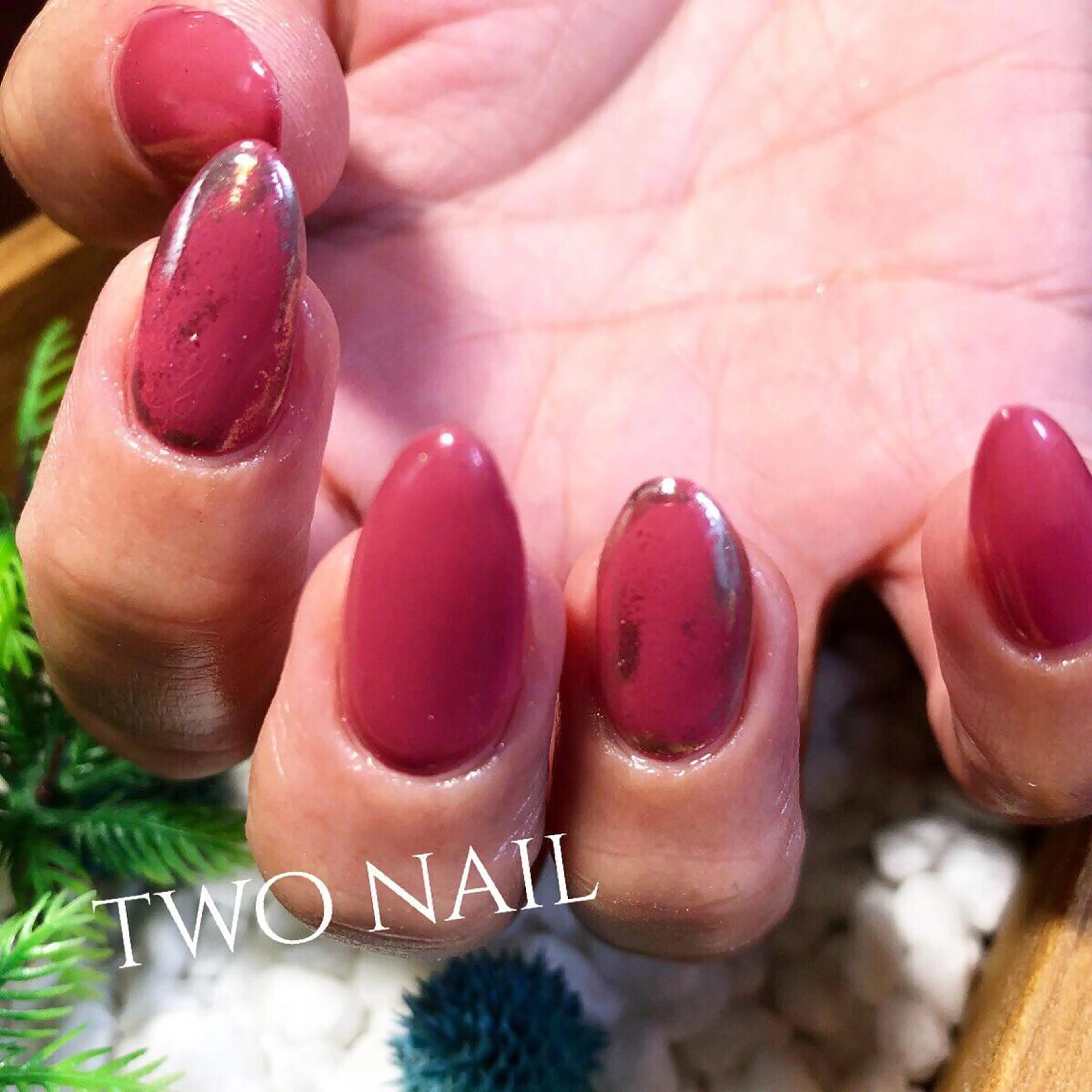 ネイル ミラーネイル ワンカラーネイル two nailのネイルデザイン